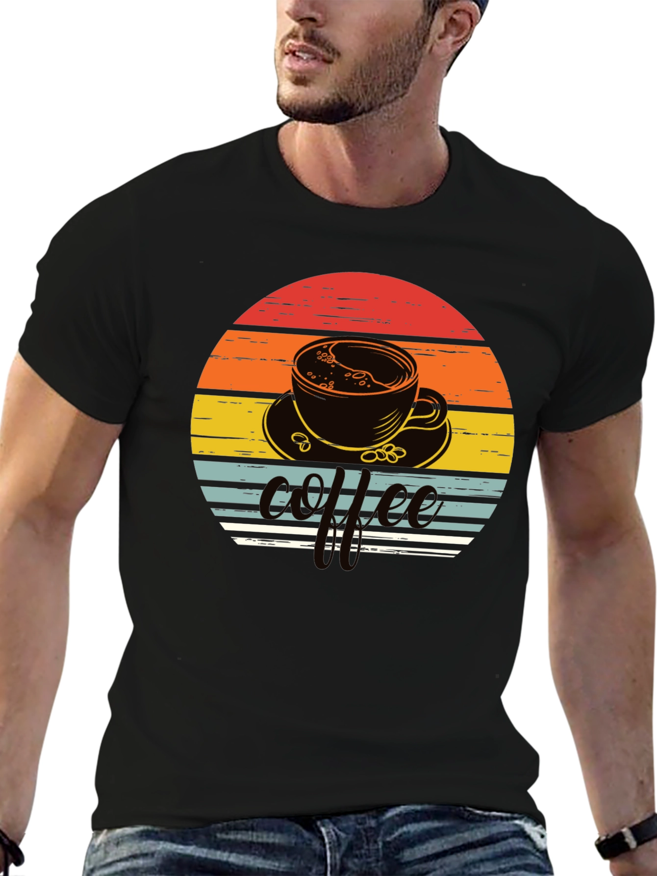 Coffee Sunset Graphic Tee - Retro Style Shirt