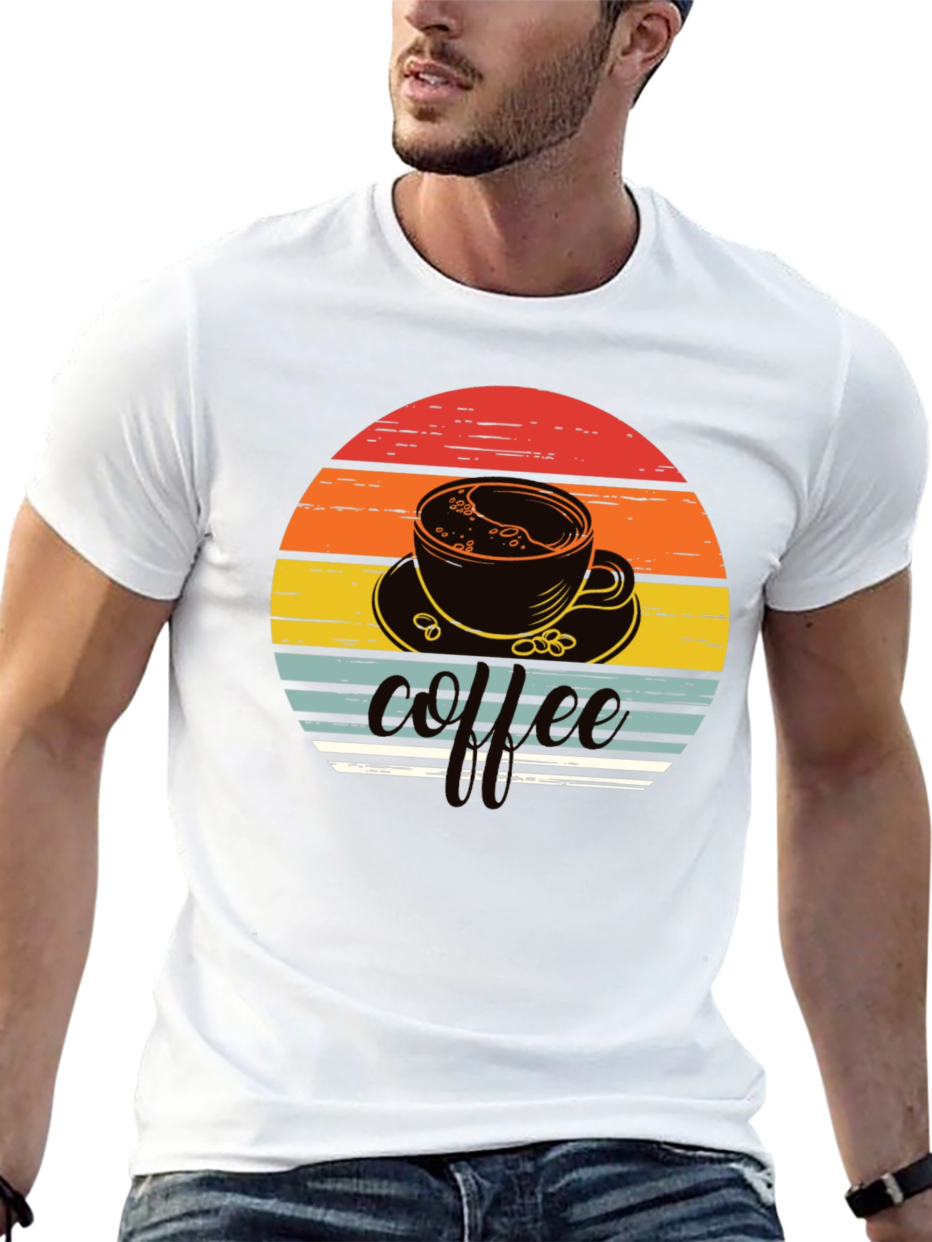 Coffee Sunset Graphic Tee - Retro Style Shirt