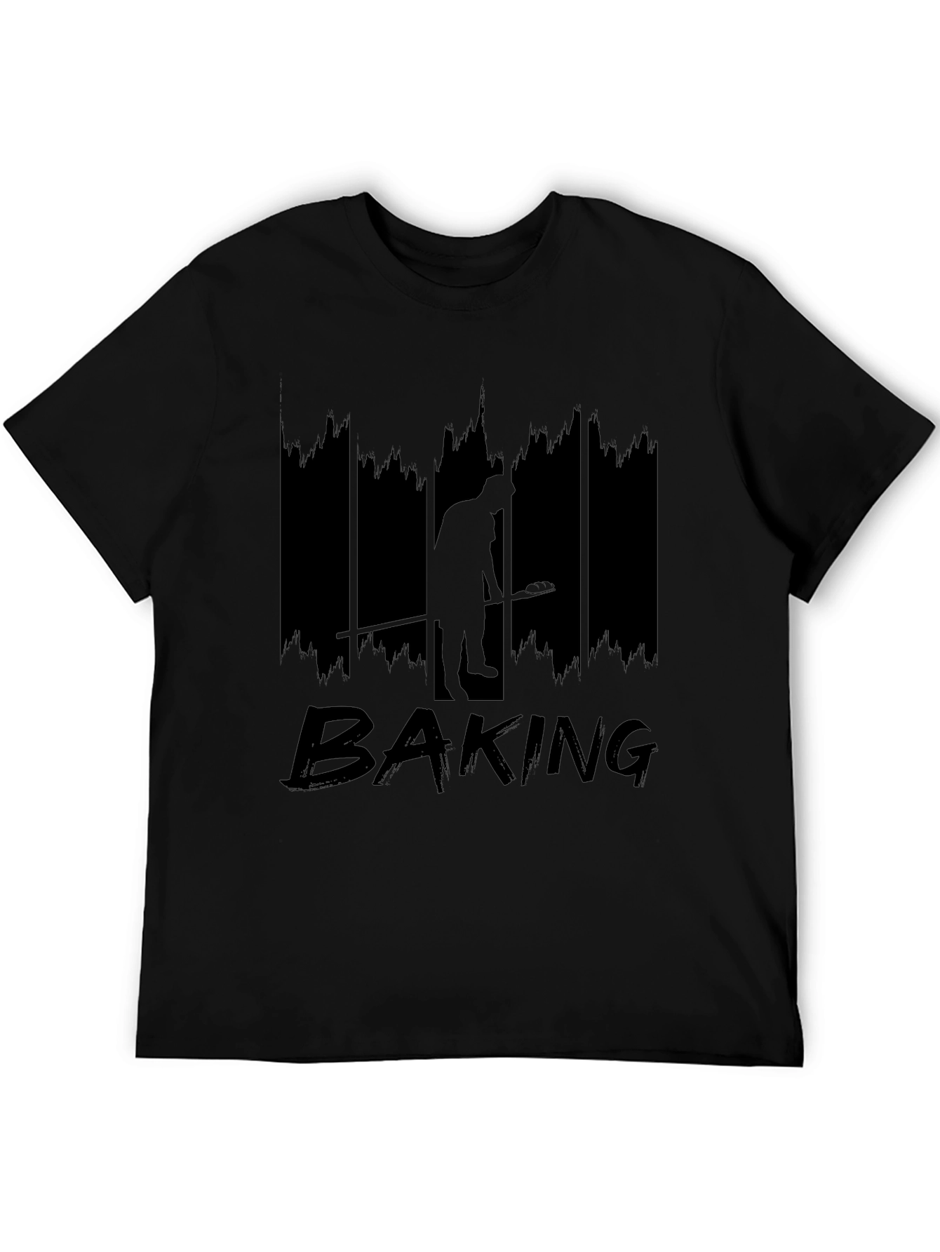 Baking Graphic Tee - Black Crew Neck T-Shirt