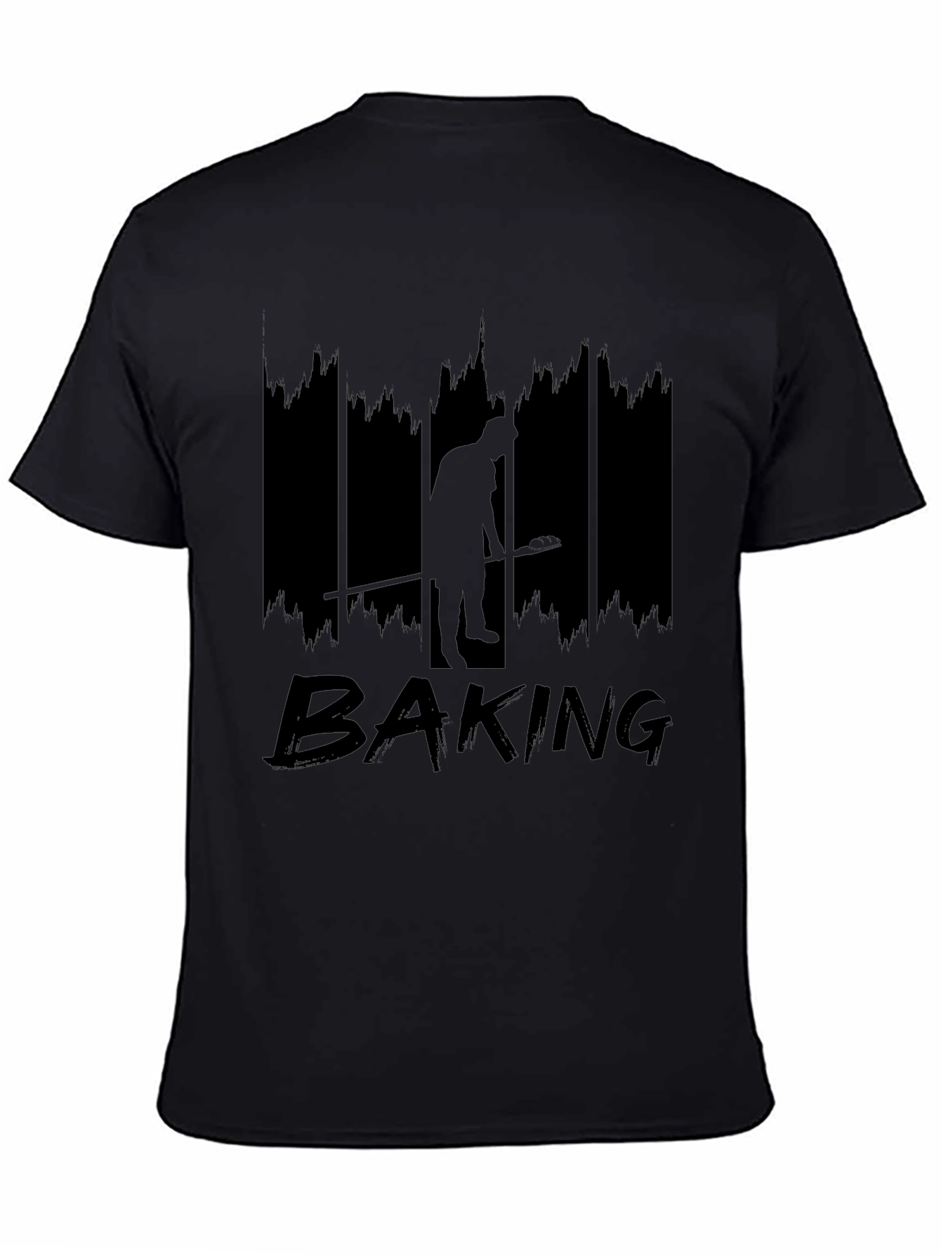 Baking Graphic Tee - Black Crew Neck T-Shirt