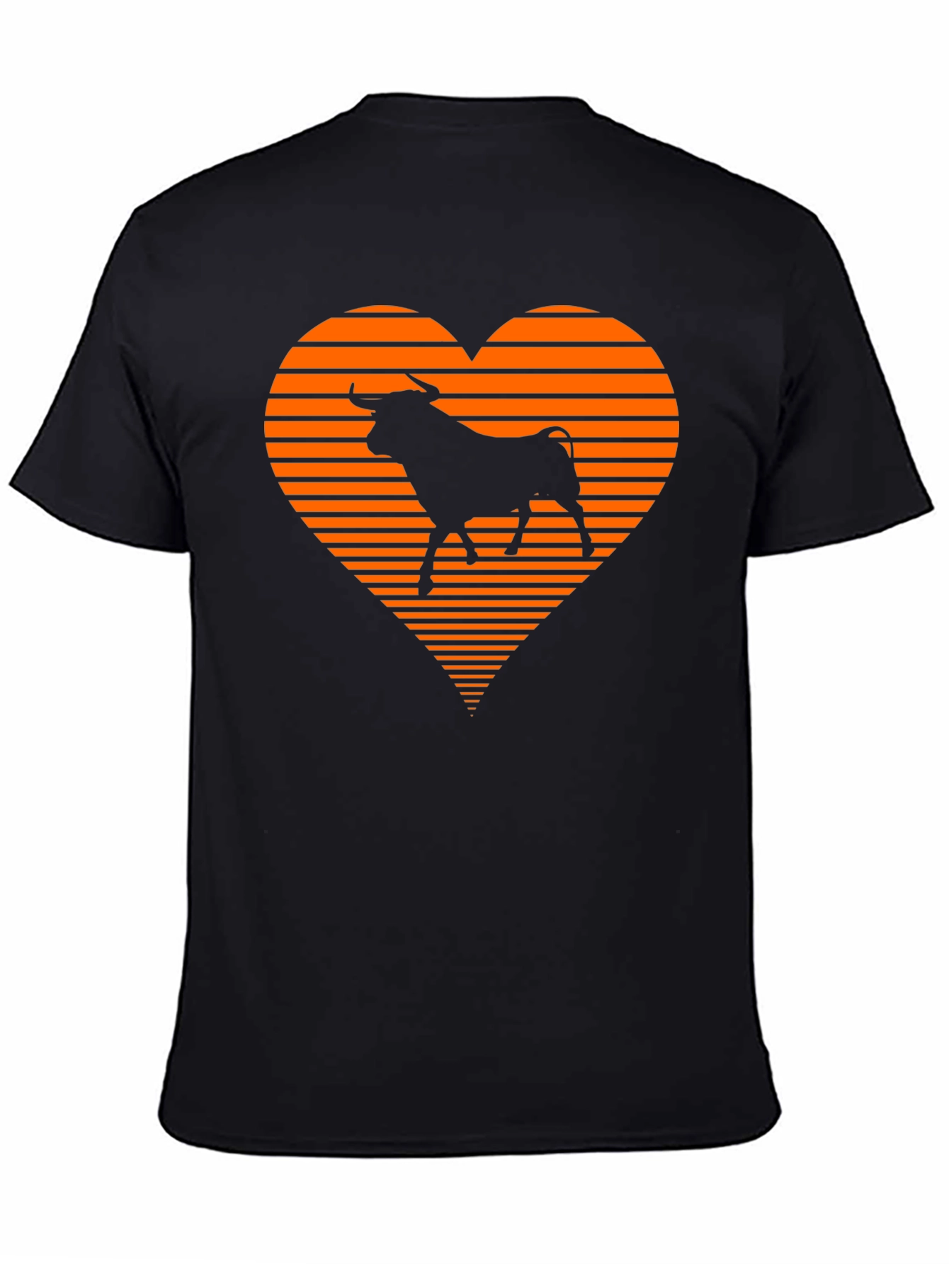 Bull Heart Graphic Tee - Stylish Mens Black T-Shirt