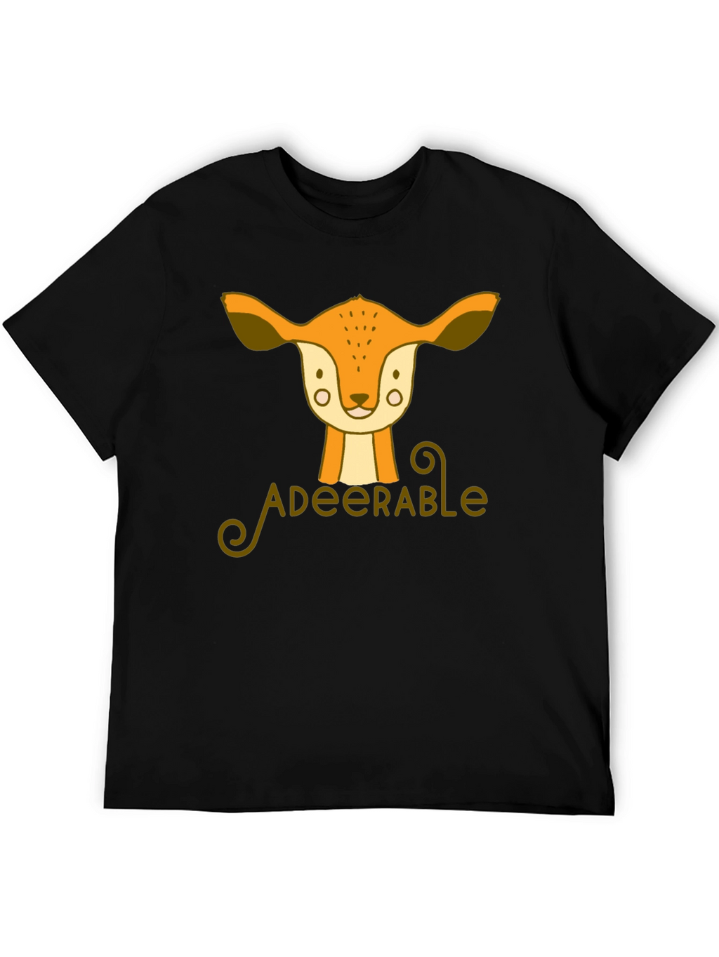 Adeerable Deer Graphic Black T-Shirt