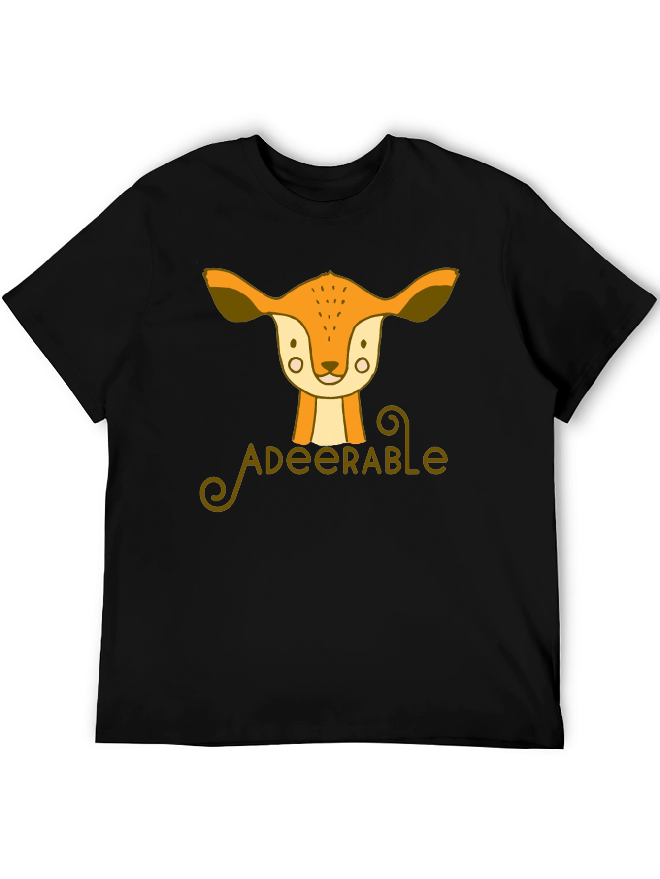 Adeerable Deer Graphic Black T-Shirt