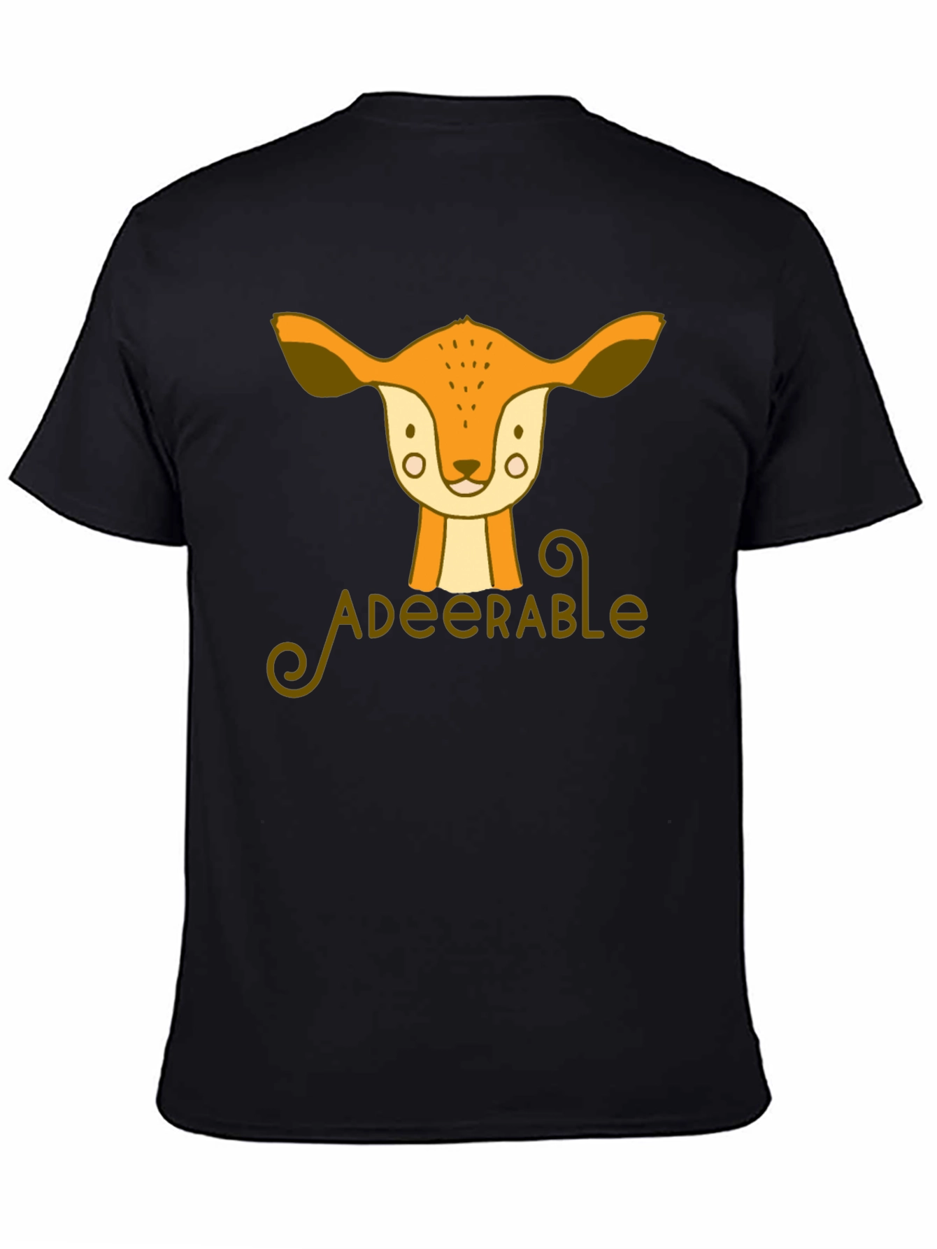Adeerable Deer Graphic Black T-Shirt