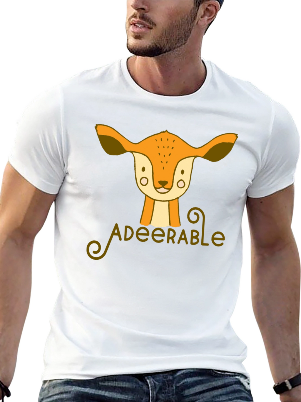 Adeerable Deer Graphic Black T-Shirt