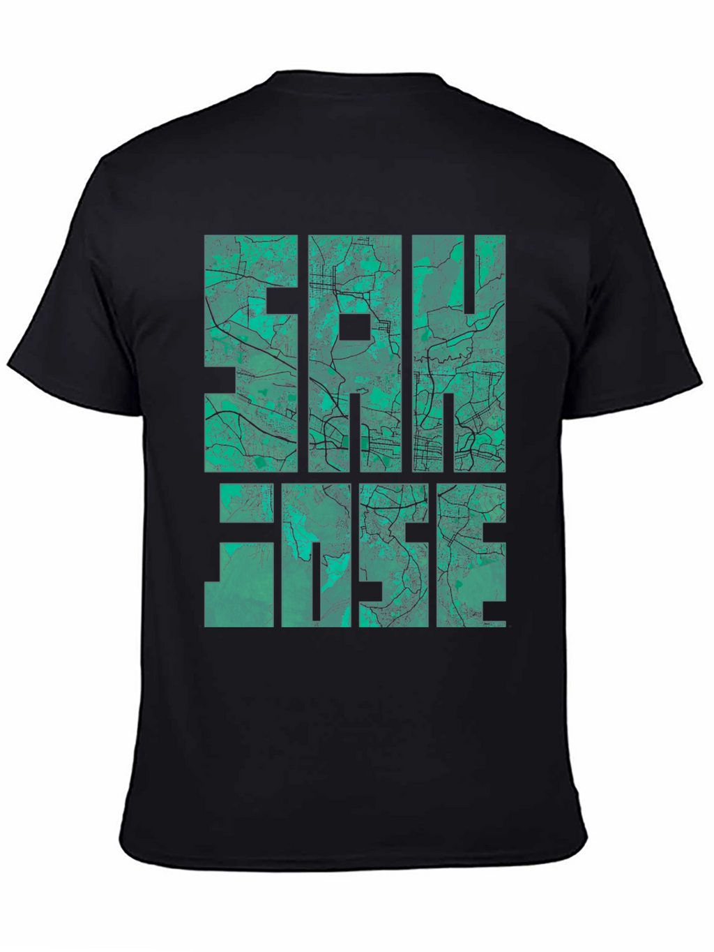 San Jose Map Graphic Tee - Black
