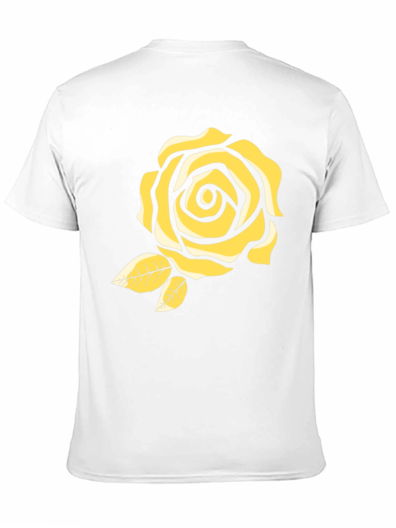 Black T-Shirt with Yellow Rose Design