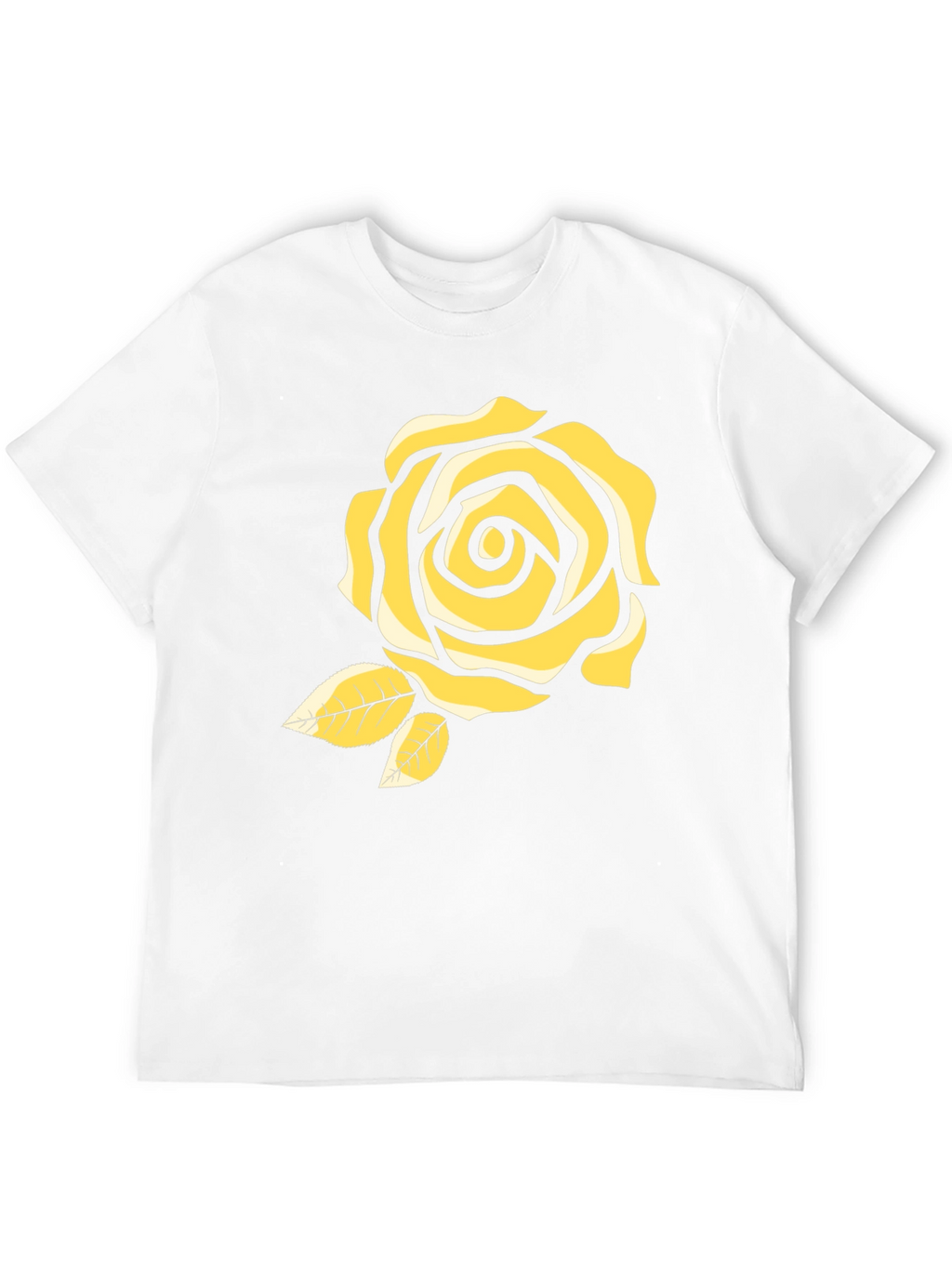 Black T-Shirt with Yellow Rose Design