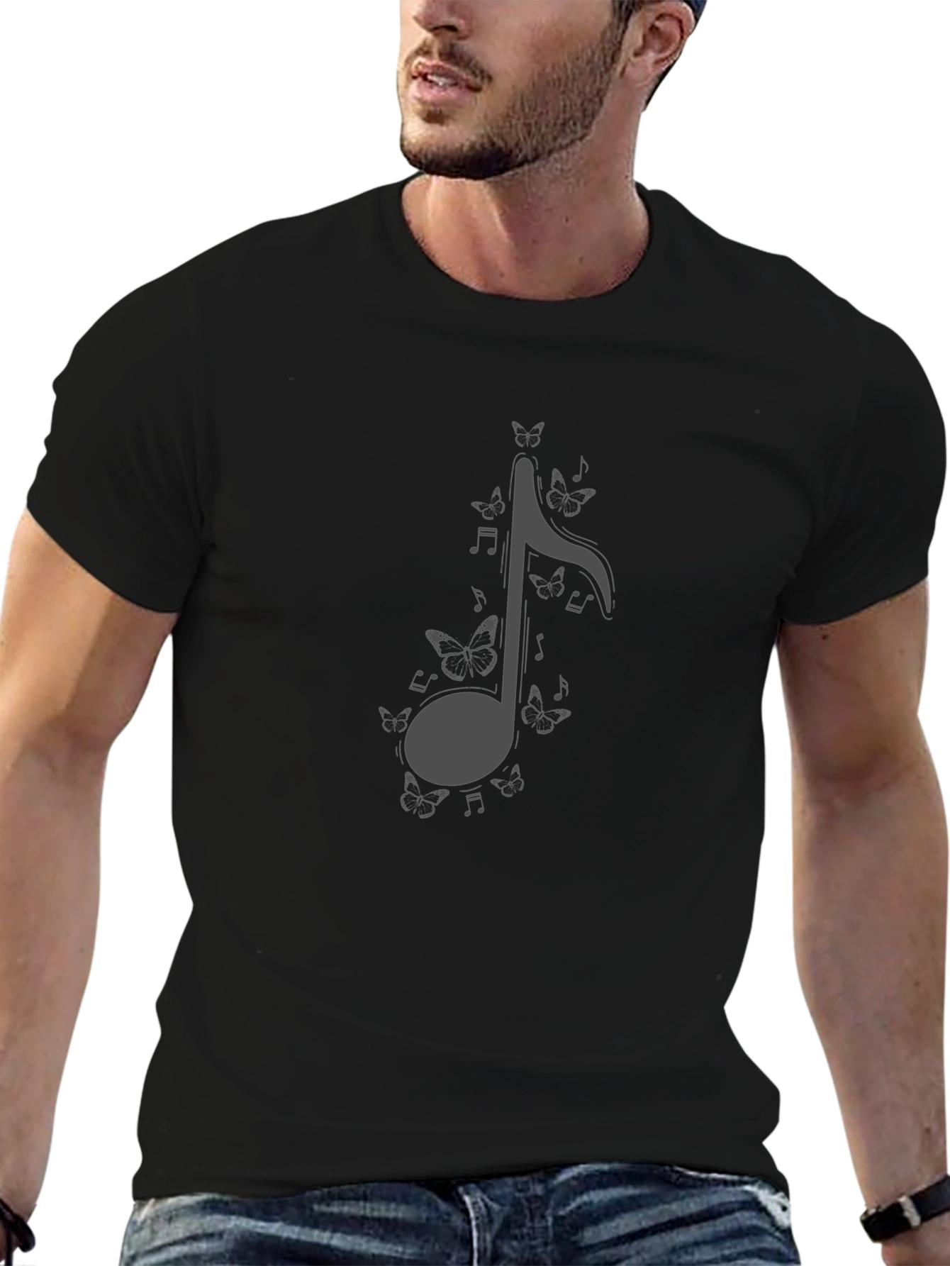 Butterfly Music Note Graphic T-Shirt