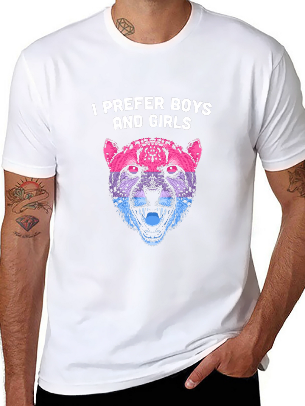 Bisexual Pride Leopard Graphic T-Shirt