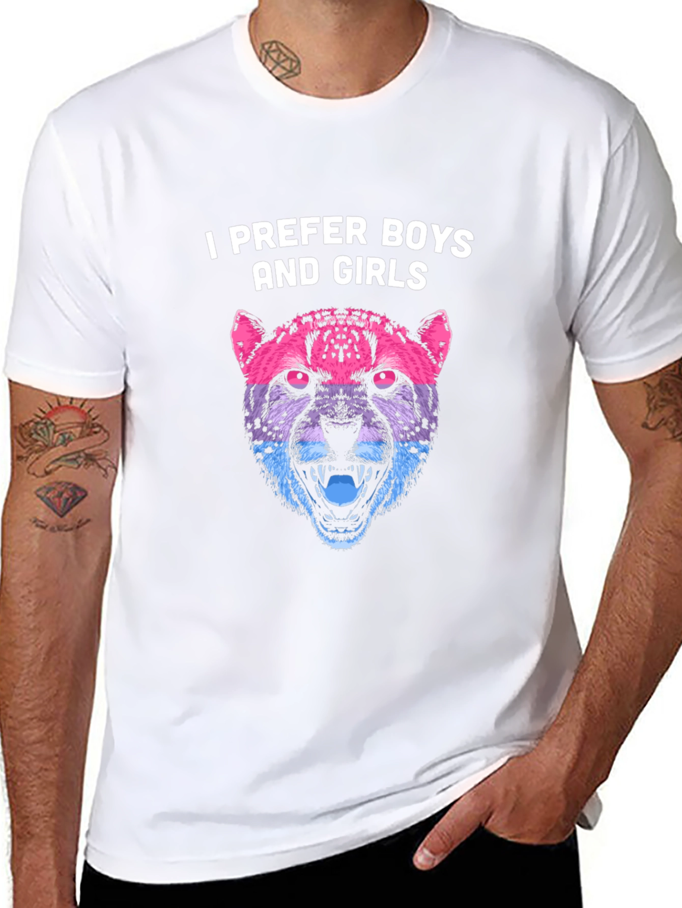 Bisexual Pride Leopard Graphic T-Shirt