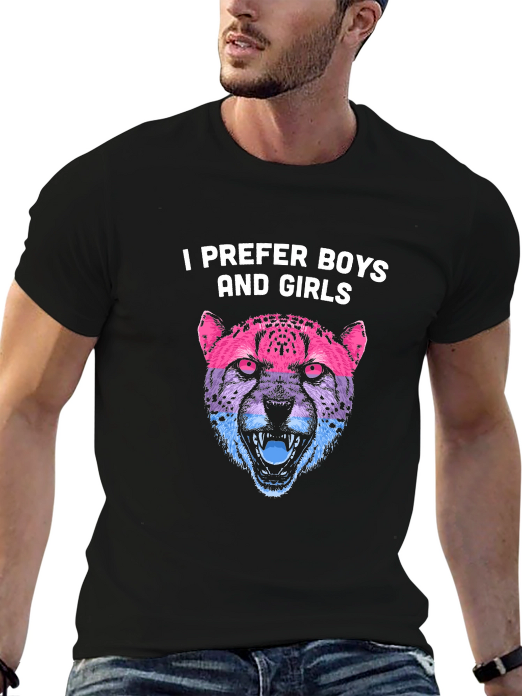 Bisexual Pride Leopard Graphic T-Shirt