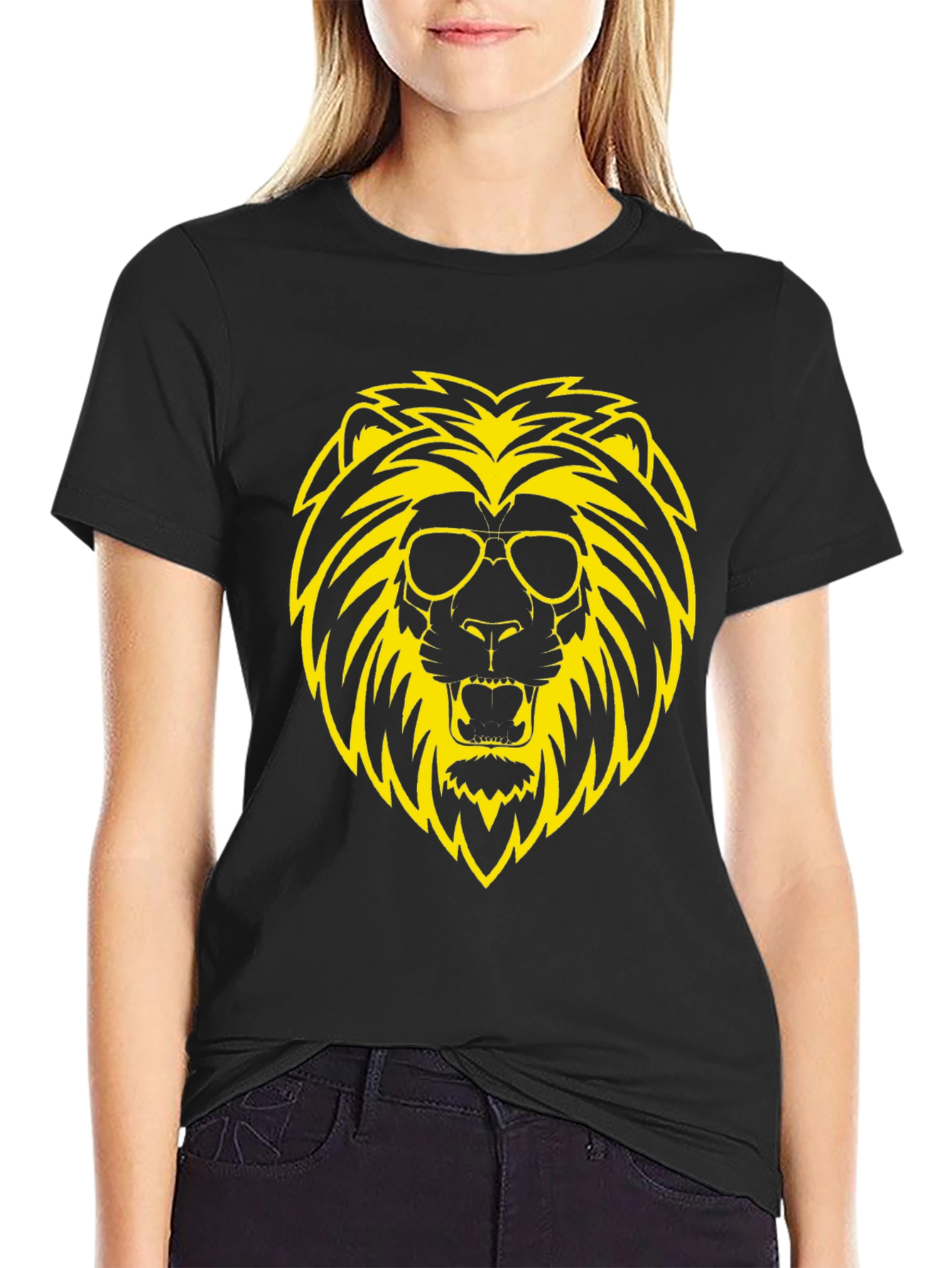 Cool Lion Graphic Tee - Black