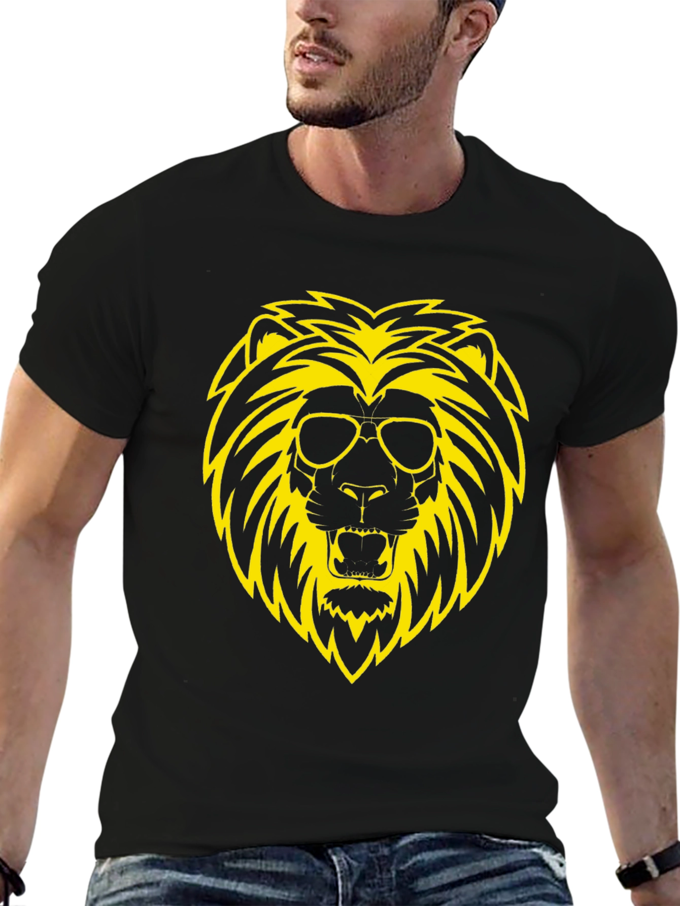 Cool Lion Graphic Tee - Black