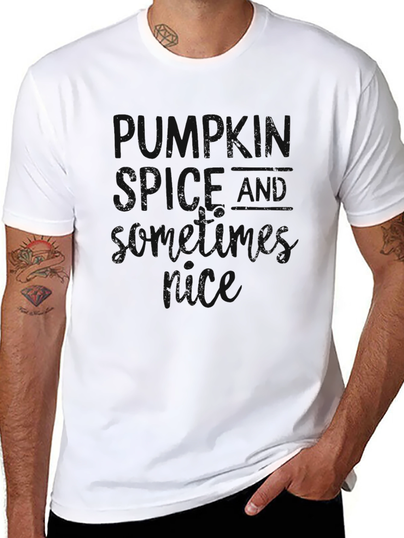 Black Graphic Tee: Pumpkin Spice & Spooky Vibes