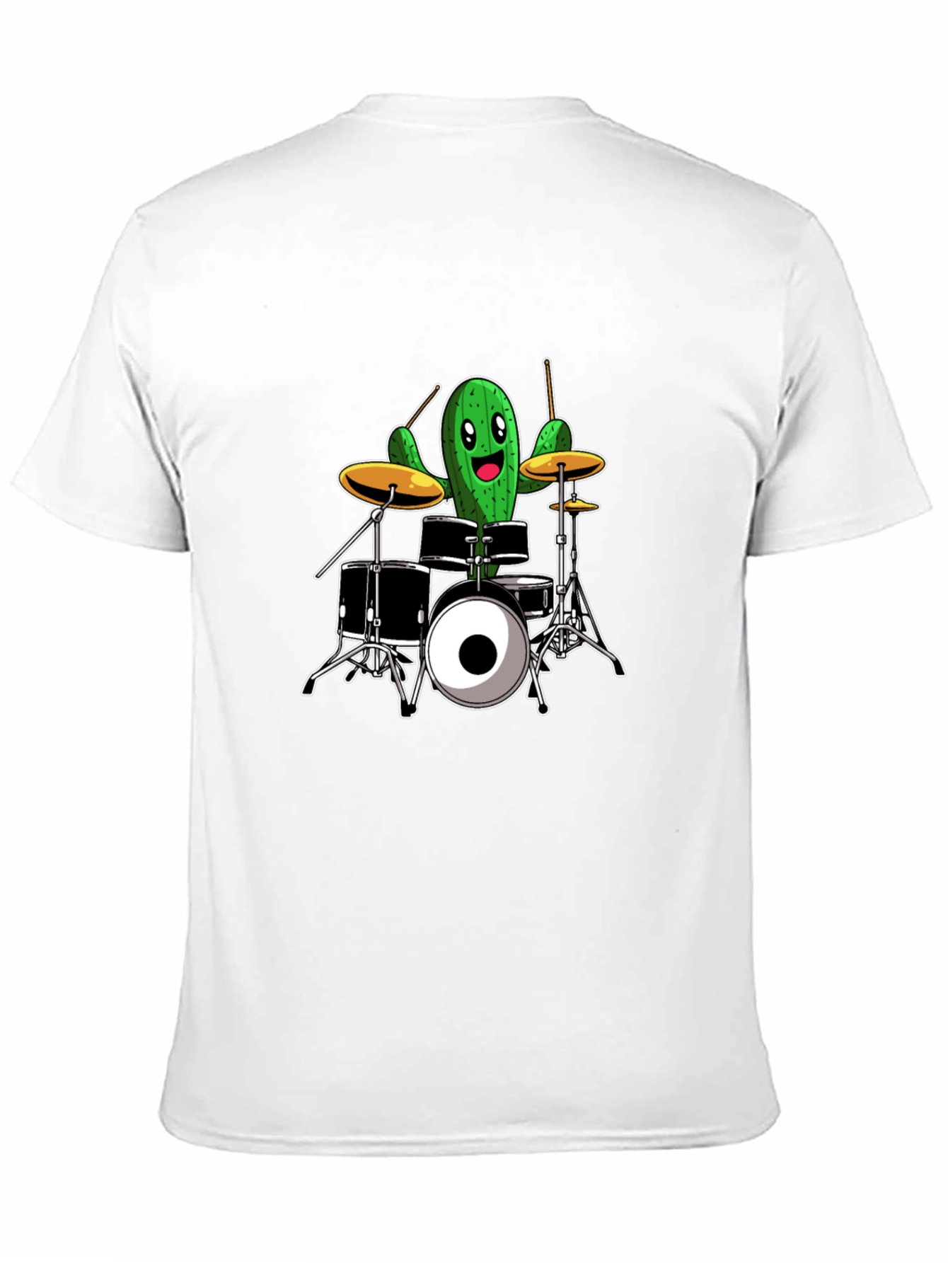 Cactus Drummer T-Shirt - Black Cotton Tee