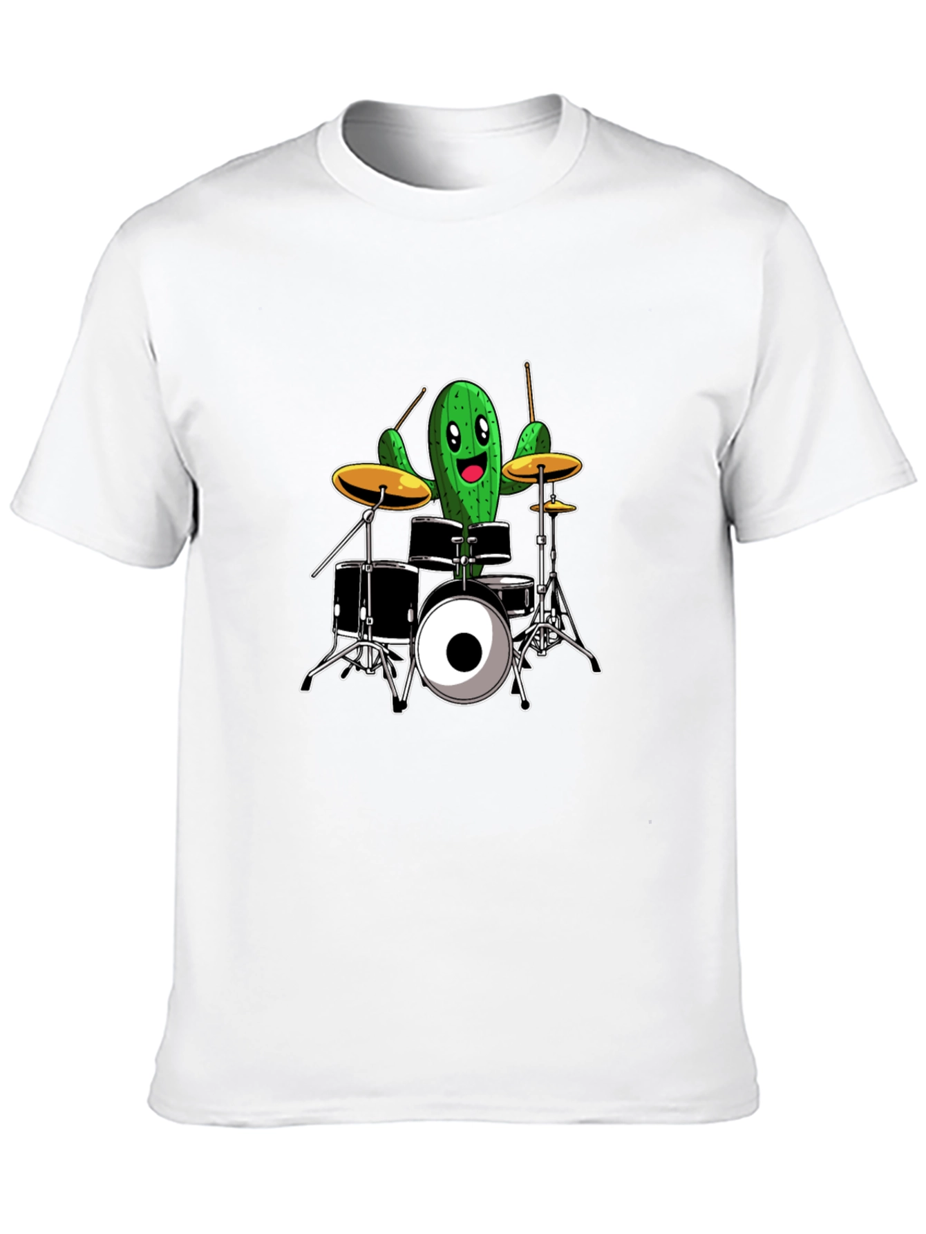 Cactus Drummer T-Shirt - Black Cotton Tee