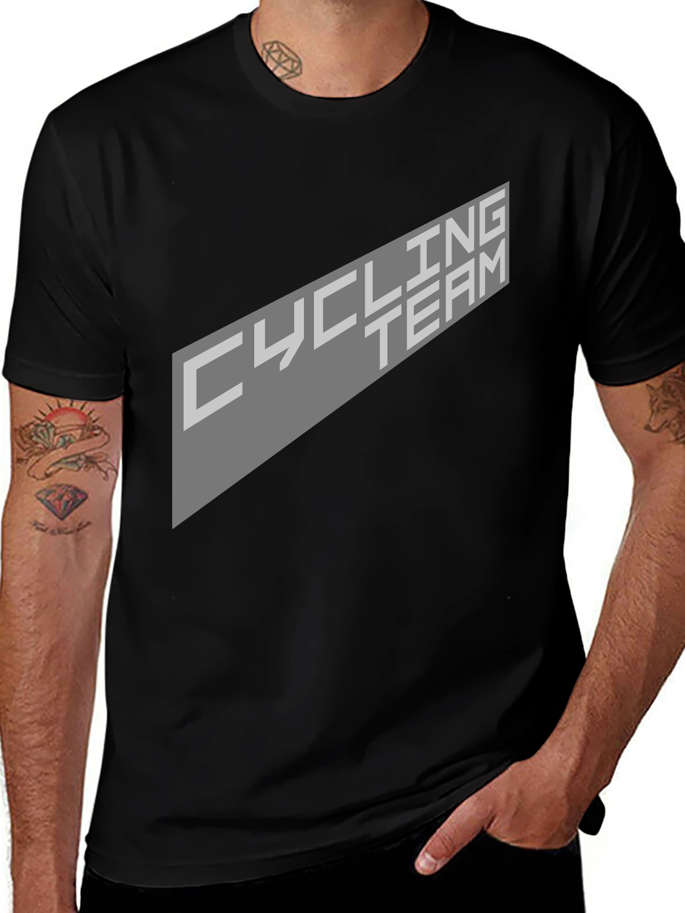 Cycling Team Graphic T-Shirt - Black
