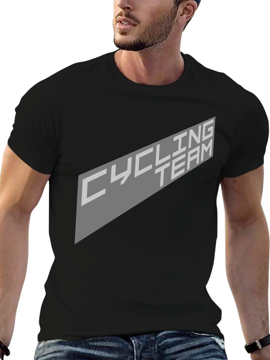 Cycling Team Graphic T-Shirt - Black