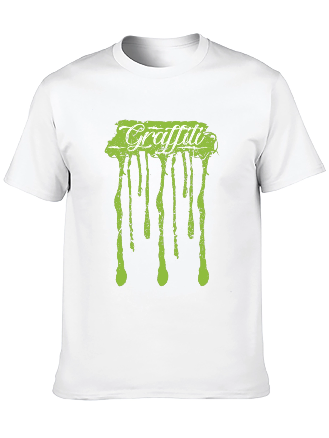 Graffiti Drip Tee - Black Cotton Crew Neck Graphic T-Shirt