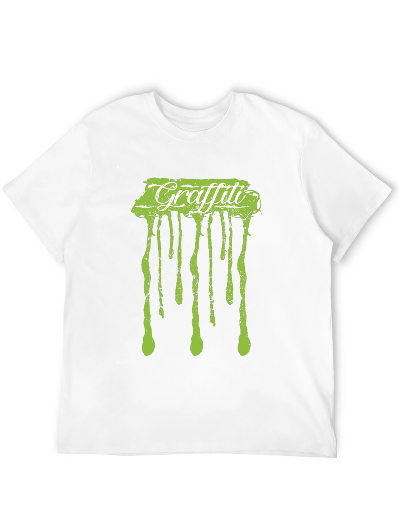Graffiti Drip Tee - Black Cotton Crew Neck Graphic T-Shirt