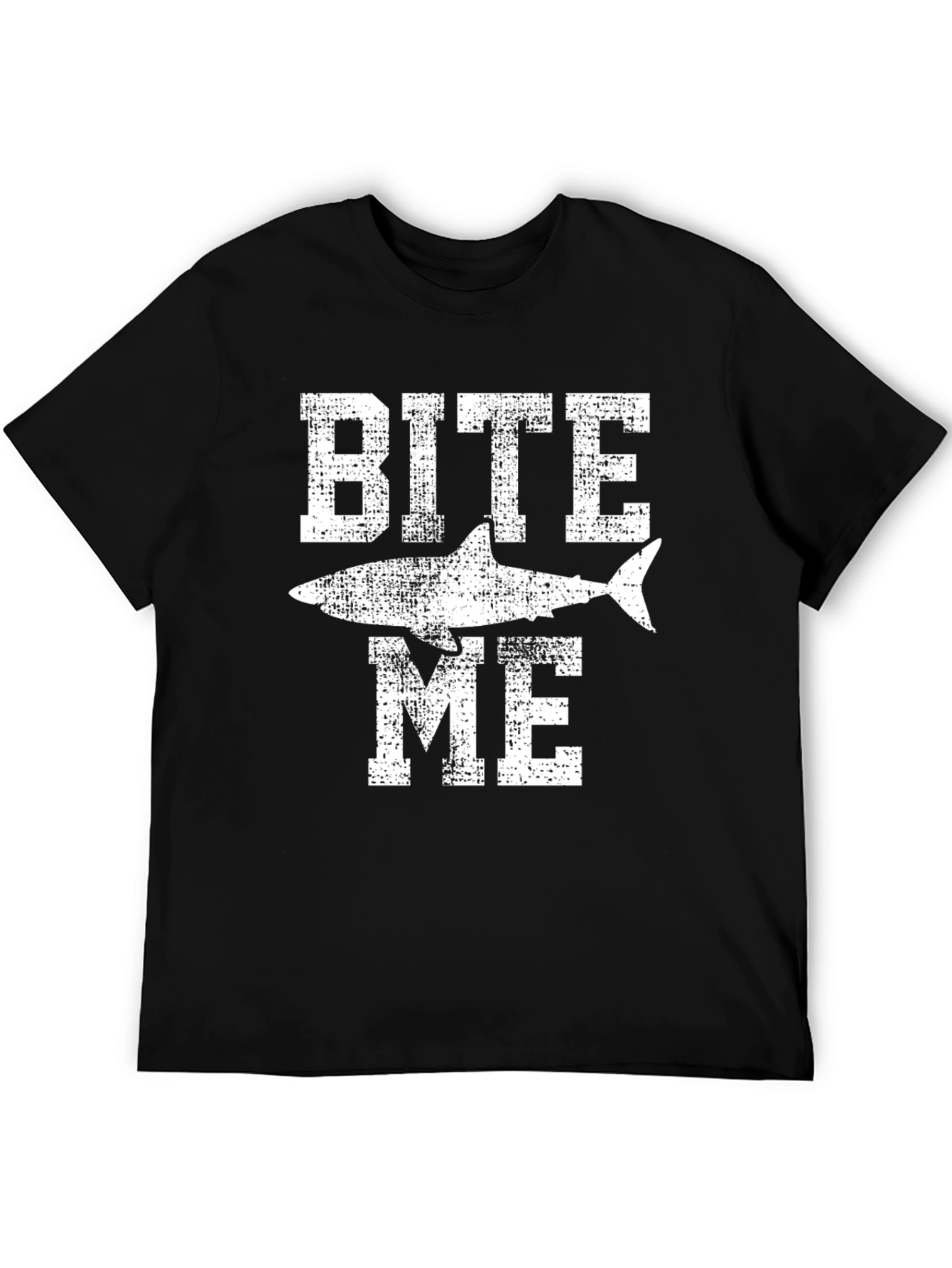 Bite Me Shark Graphic T-Shirt - Bold Black Cotton Tee