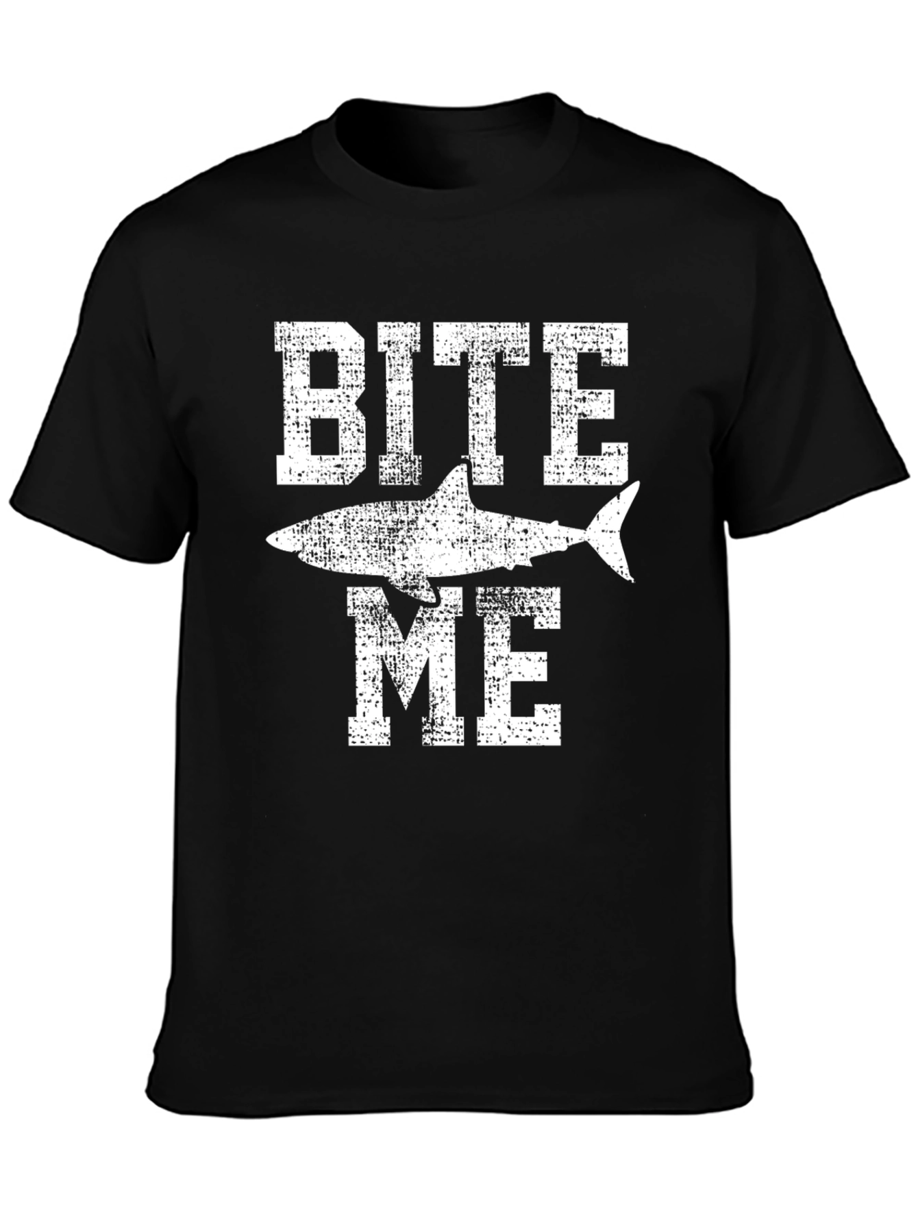 Bite Me Shark Graphic T-Shirt - Bold Black Cotton Tee