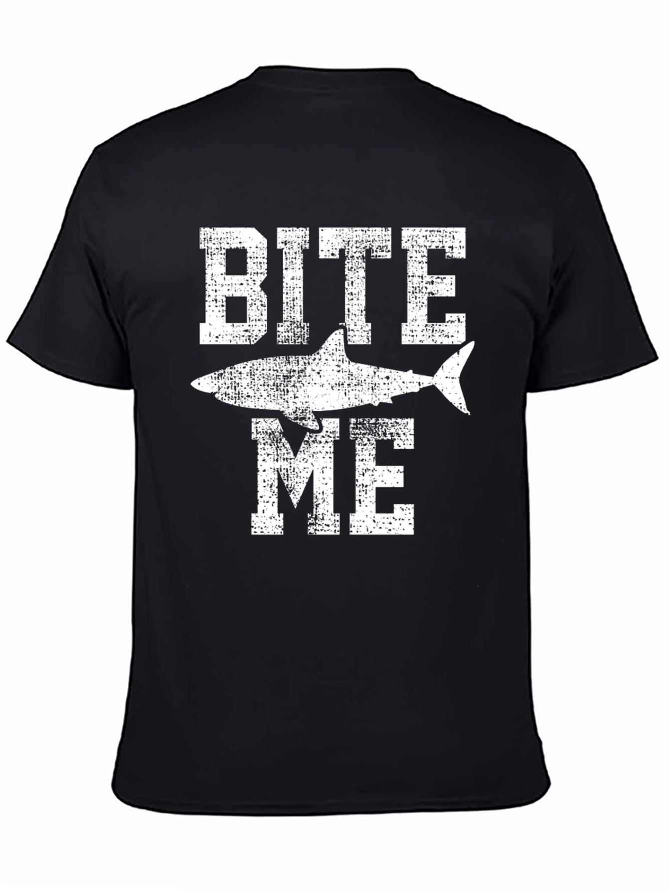Bite Me Shark Graphic T-Shirt - Bold Black Cotton Tee