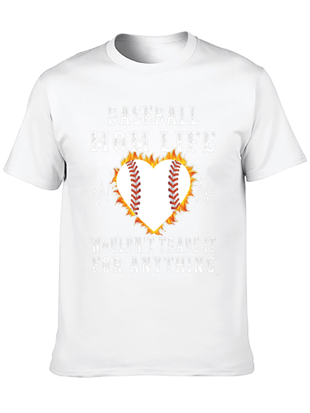 Baseball Mom Life Heart Graphic T-Shirt