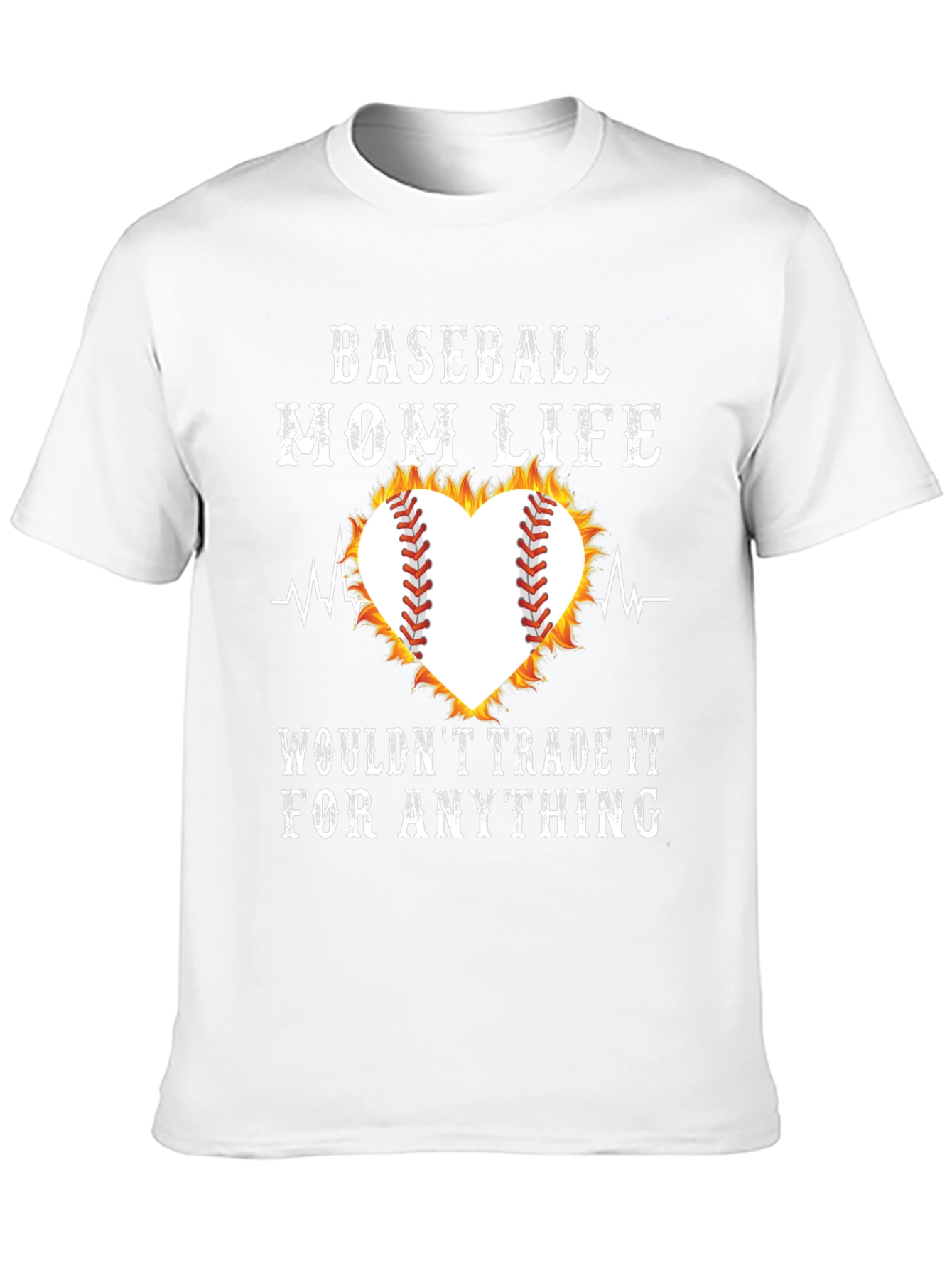Baseball Mom Life Heart Graphic T-Shirt