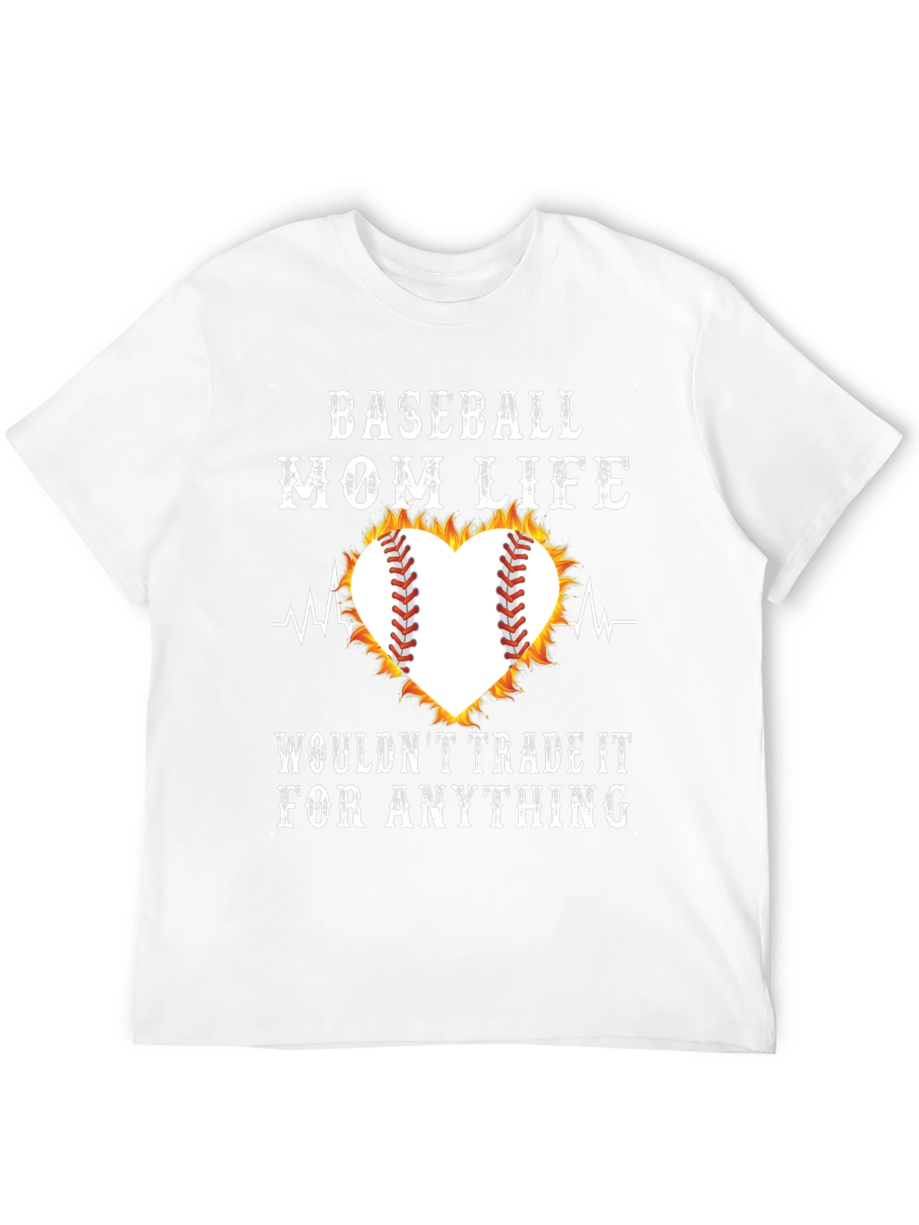 Baseball Mom Life Heart Graphic T-Shirt
