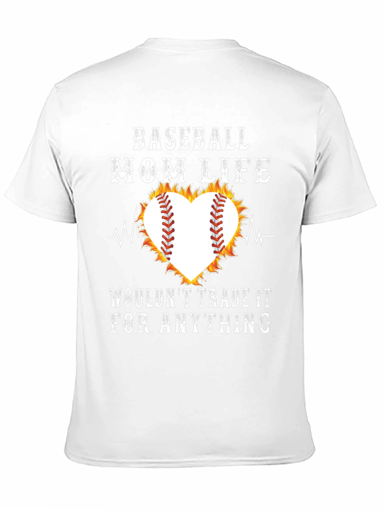 Baseball Mom Life Heart Graphic T-Shirt