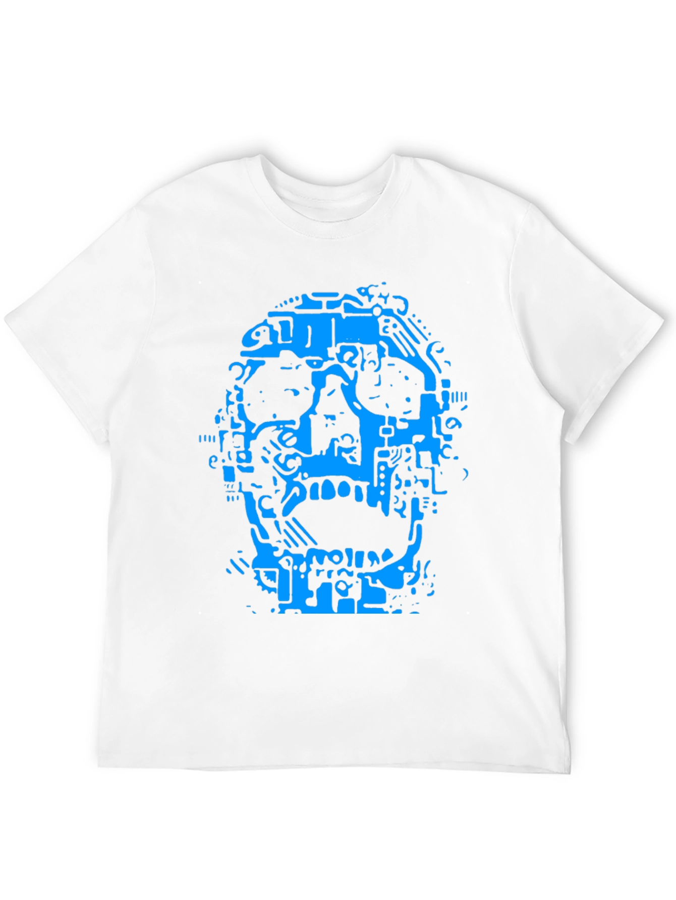 Abstract Skull Graphic T-Shirt - Black