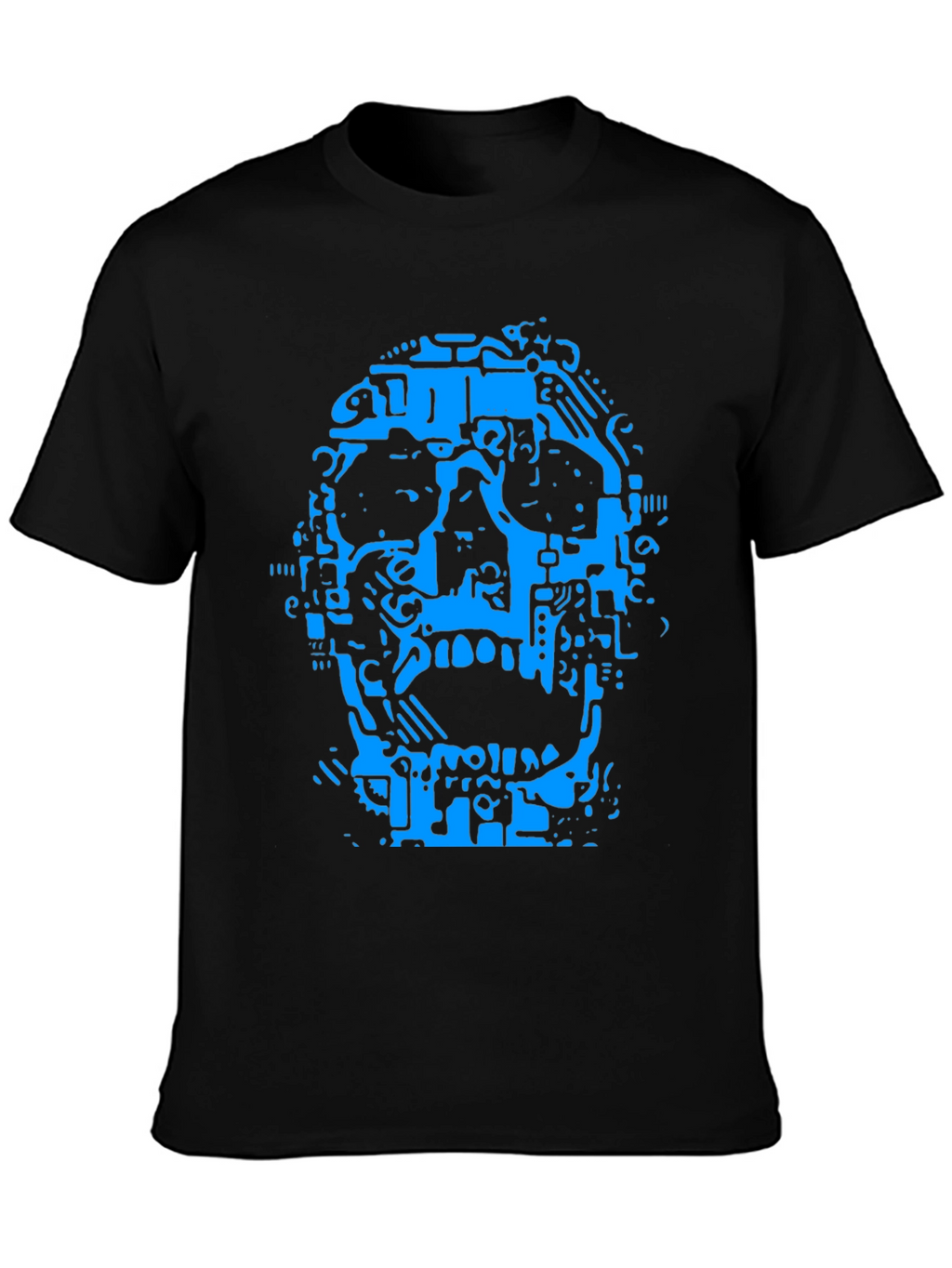 Abstract Skull Graphic T-Shirt - Black