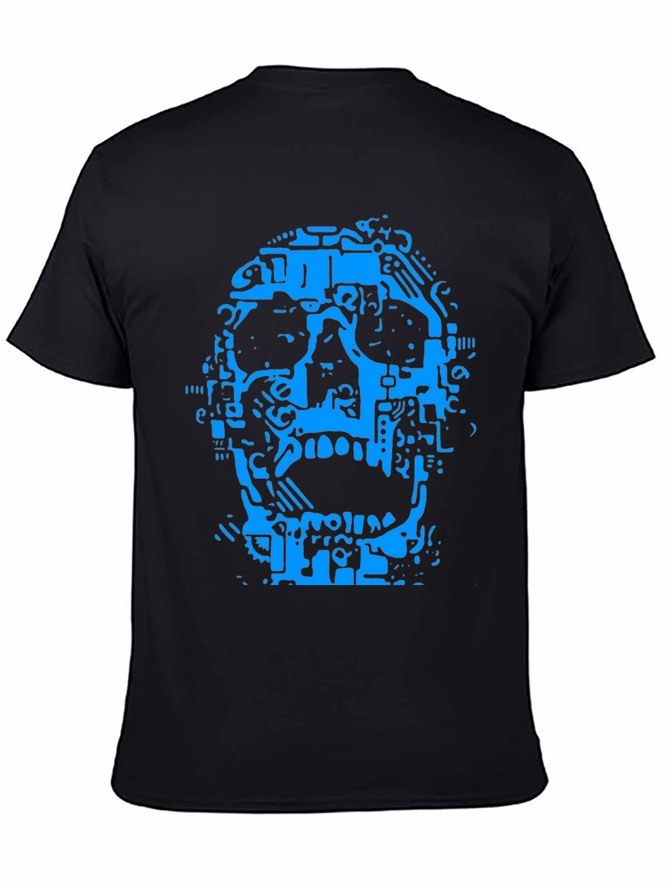 Abstract Skull Graphic T-Shirt - Black