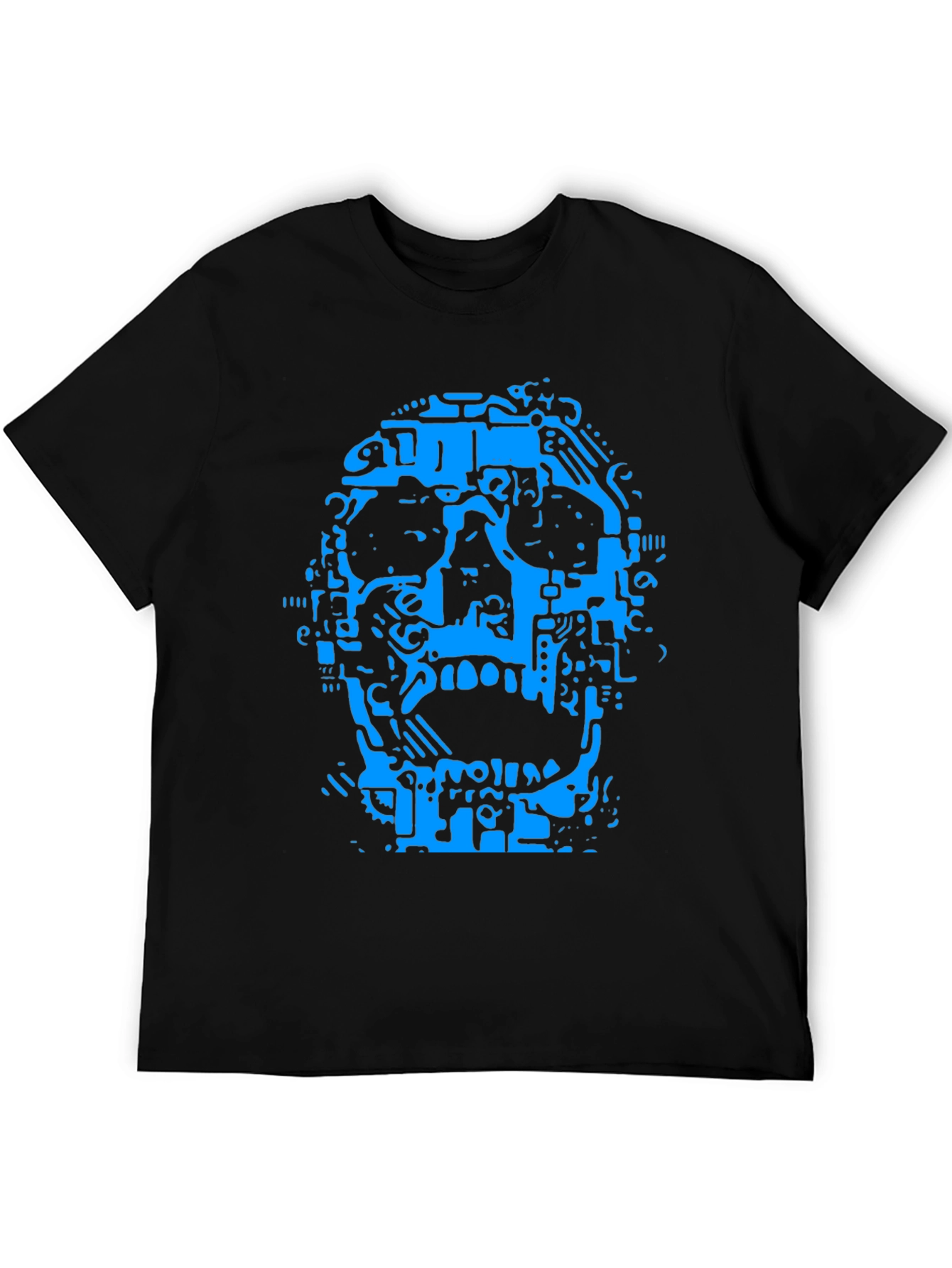 Abstract Skull Graphic T-Shirt - Black