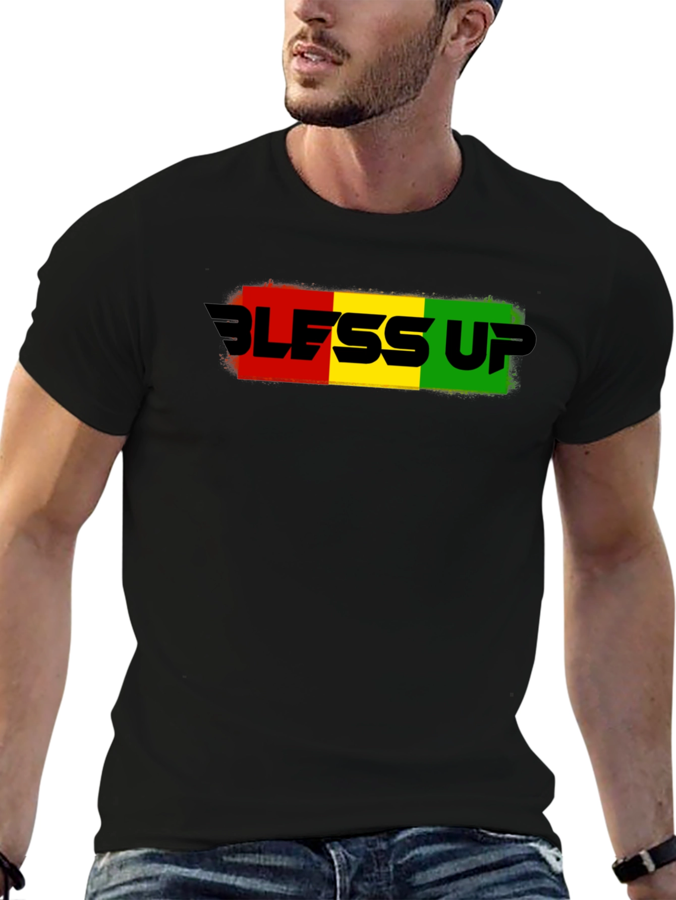 Bless Up Graphic T-Shirt - Rasta Colors
