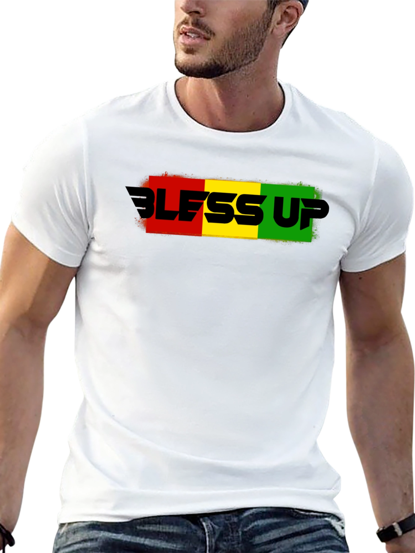 Bless Up Graphic T-Shirt - Rasta Colors