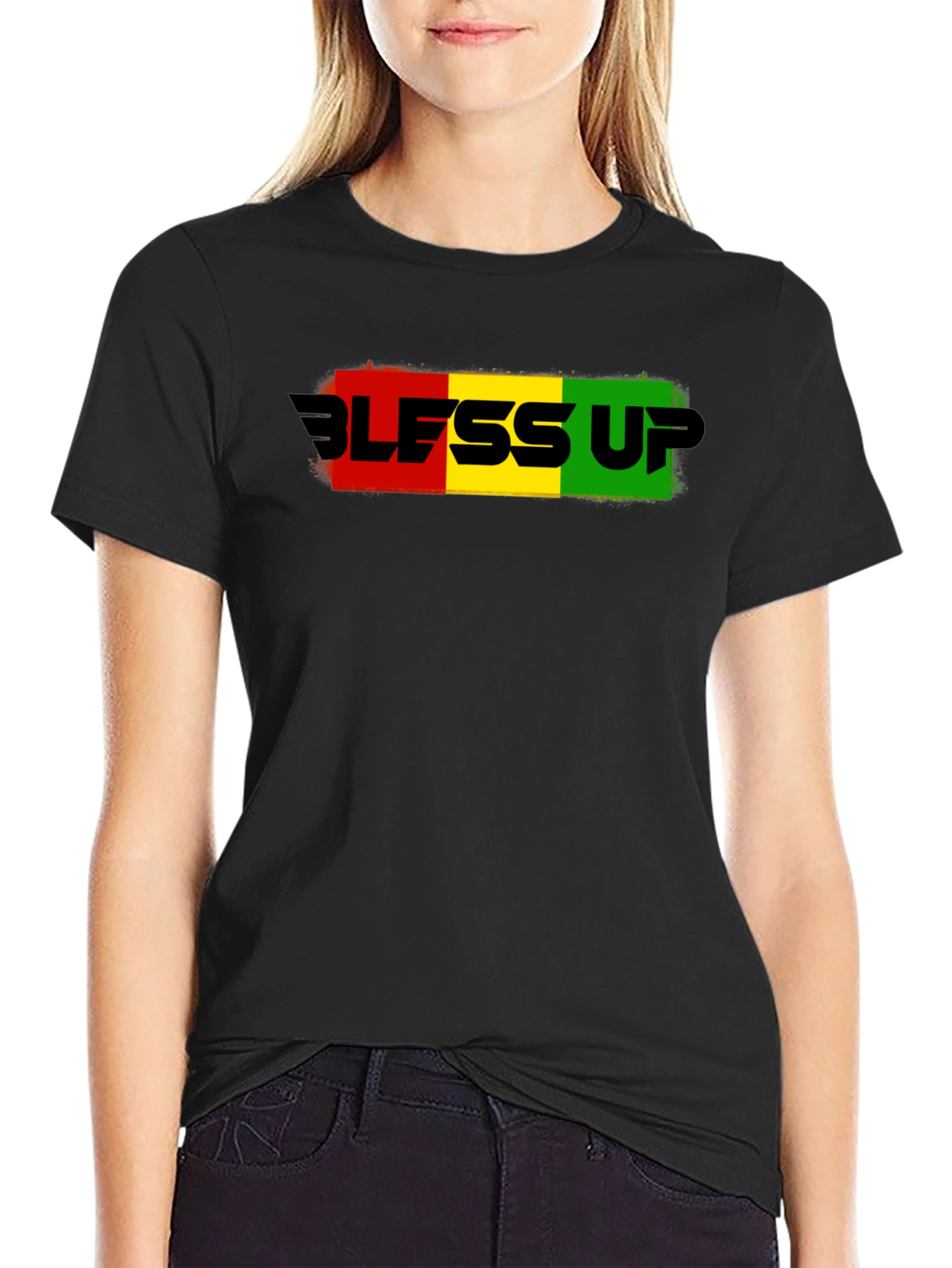 Bless Up Graphic T-Shirt - Rasta Colors