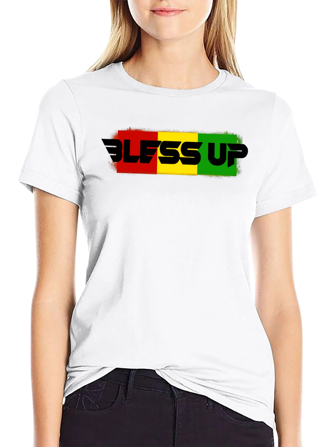 Bless Up Graphic T-Shirt - Rasta Colors