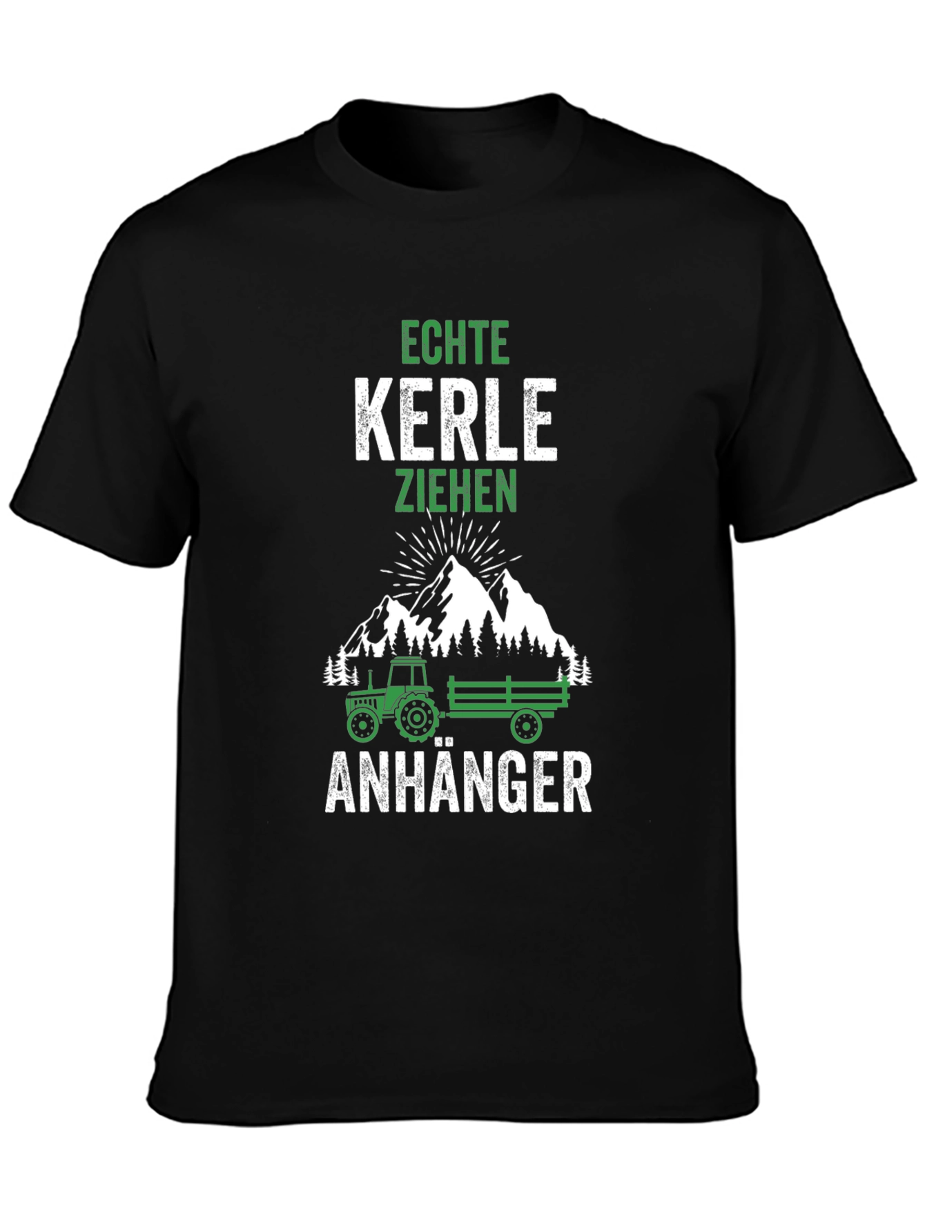 Echte Kerle Ziehen Anhänger Mens Black T-Shirt