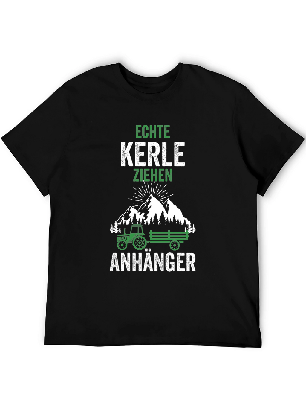 Echte Kerle Ziehen Anhänger Mens Black T-Shirt