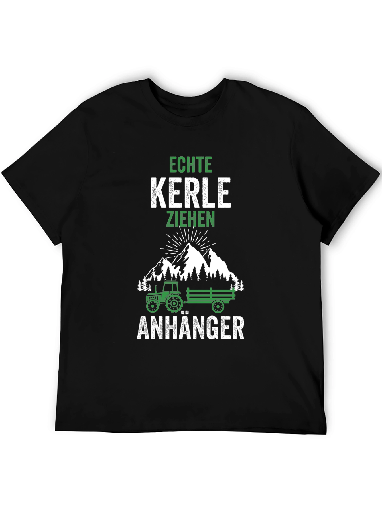 Echte Kerle Ziehen Anhänger Mens Black T-Shirt