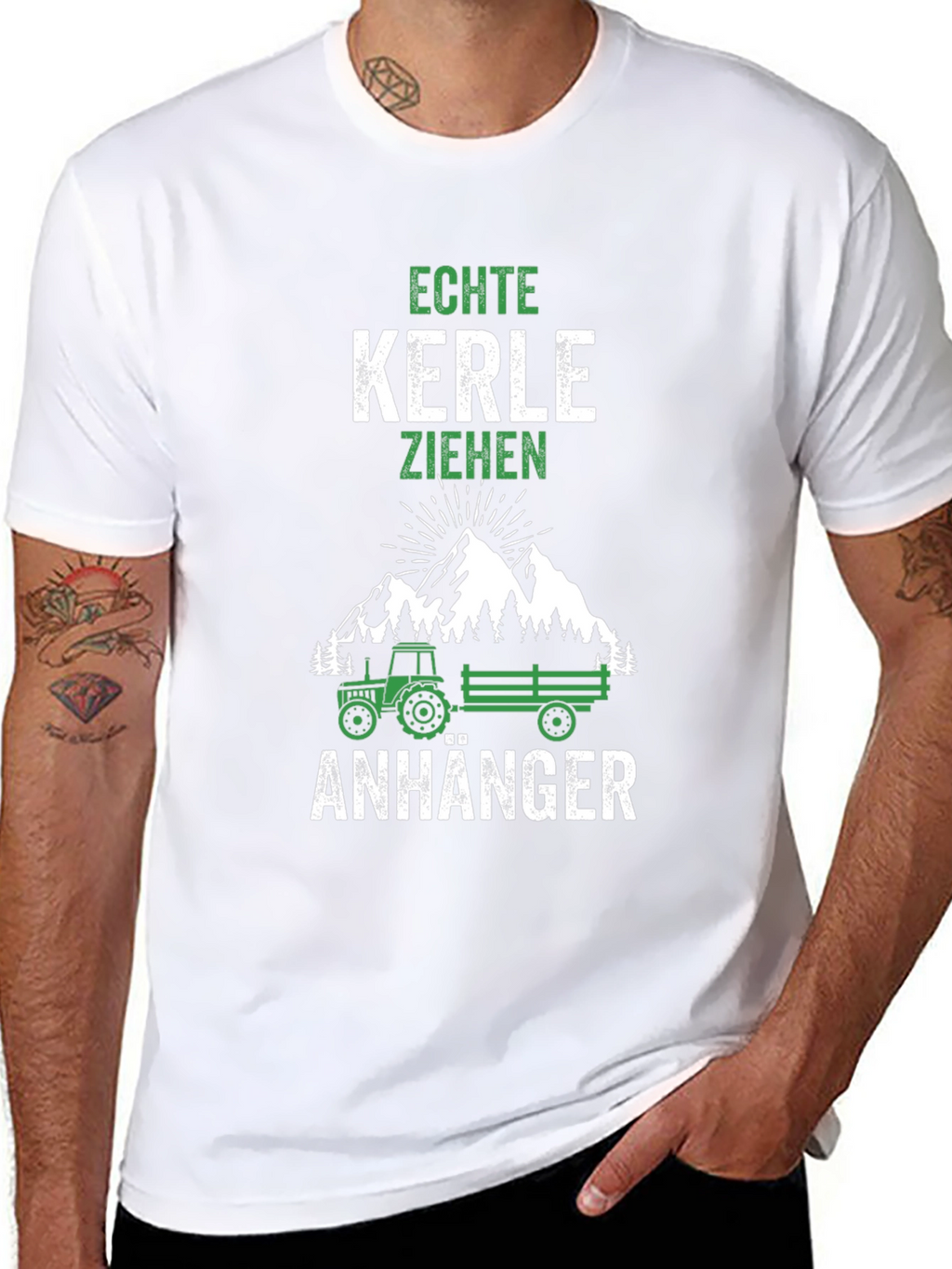 Echte Kerle Ziehen Anhänger Mens Black T-Shirt