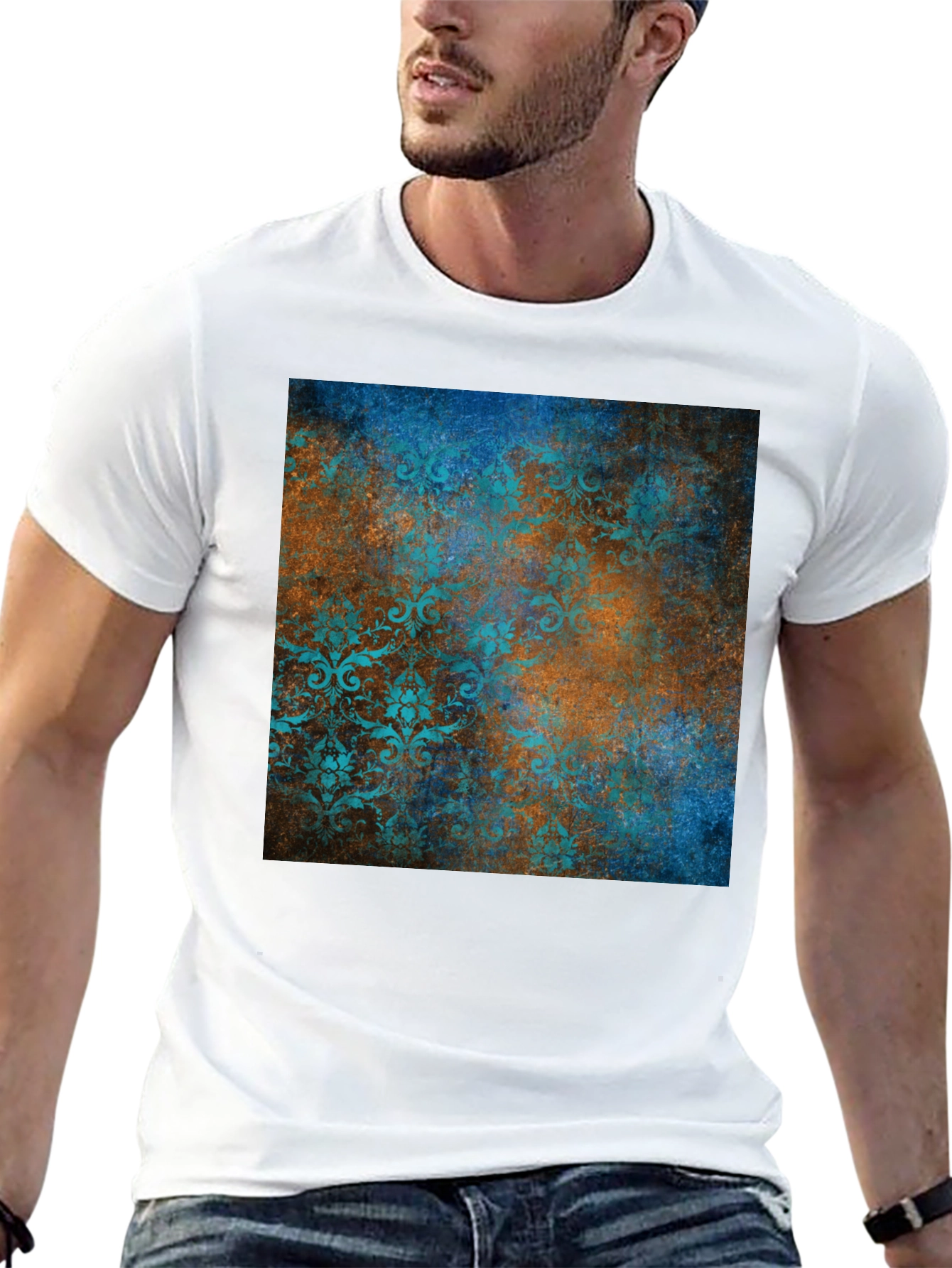 Vintage Patterned Graphic Tee - Modern Style