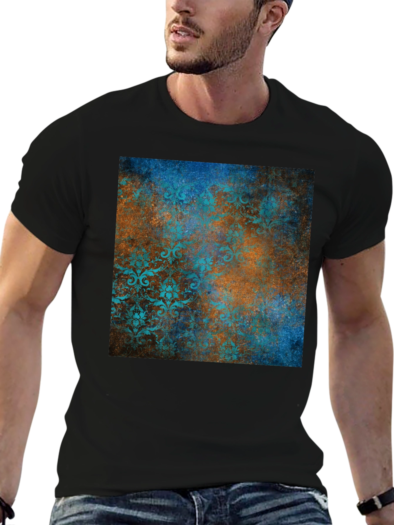 Vintage Patterned Graphic Tee - Modern Style