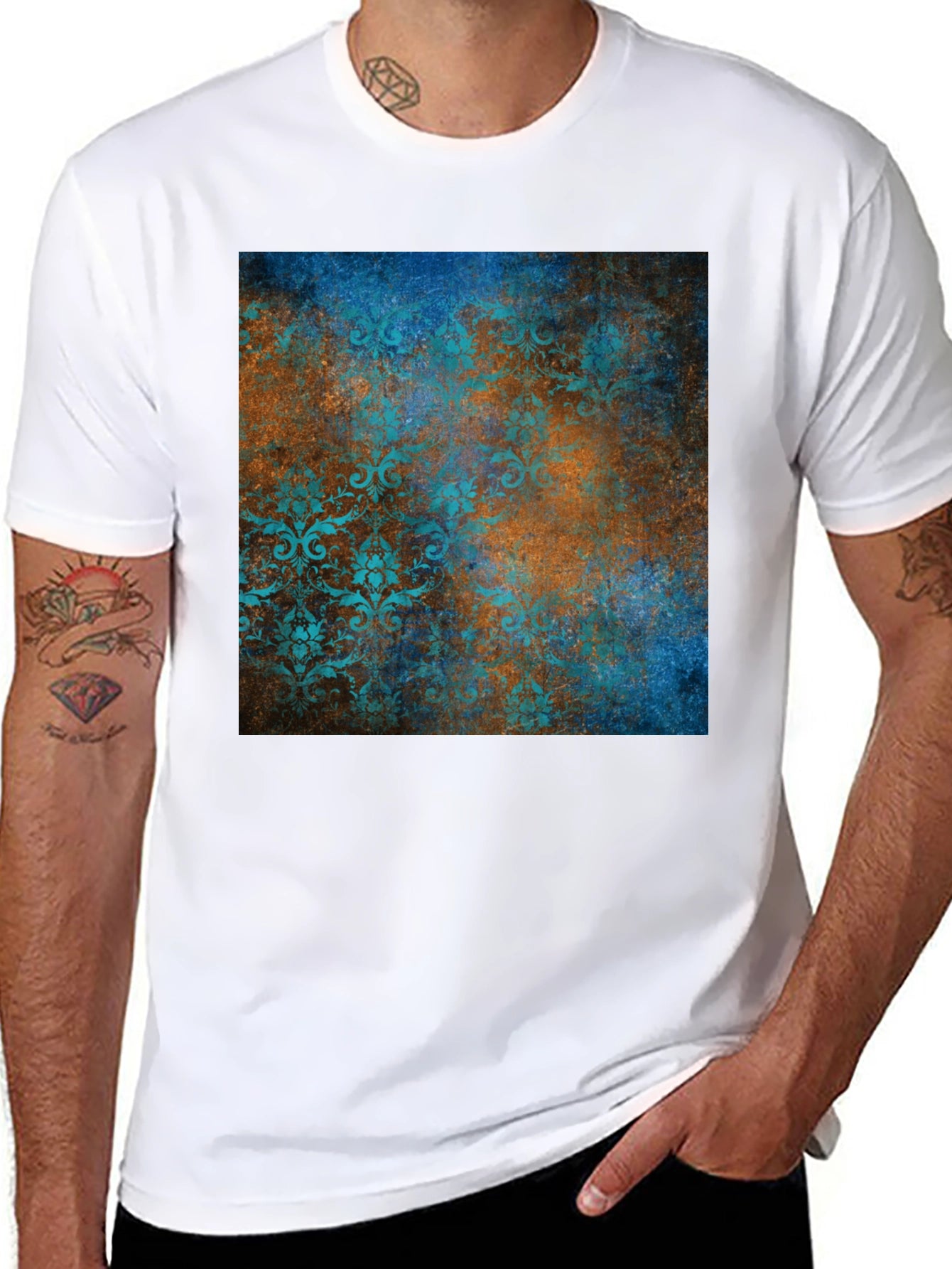 Vintage Patterned Graphic Tee - Modern Style