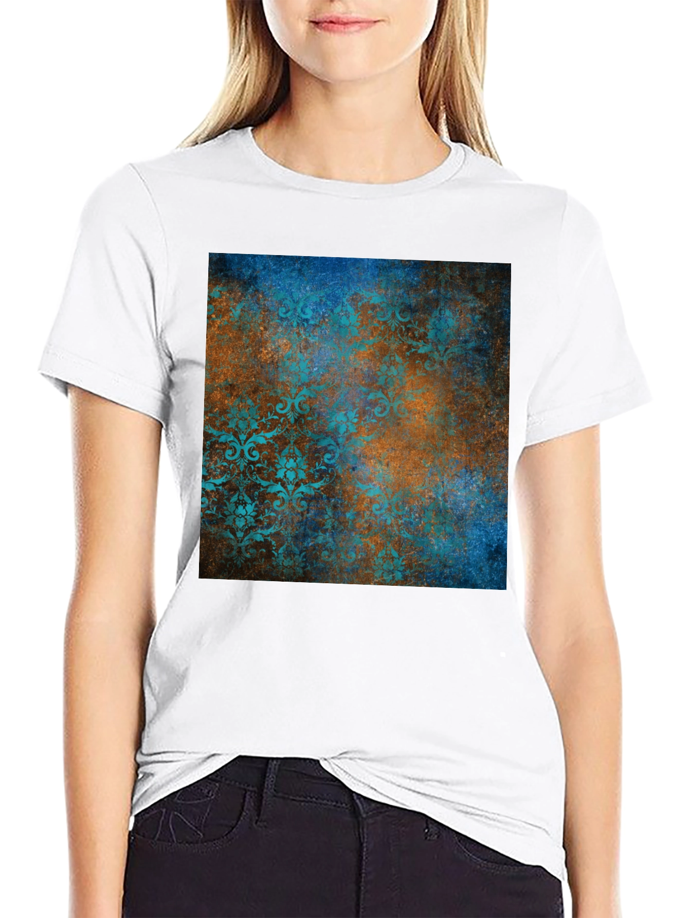 Vintage Patterned Graphic Tee - Modern Style