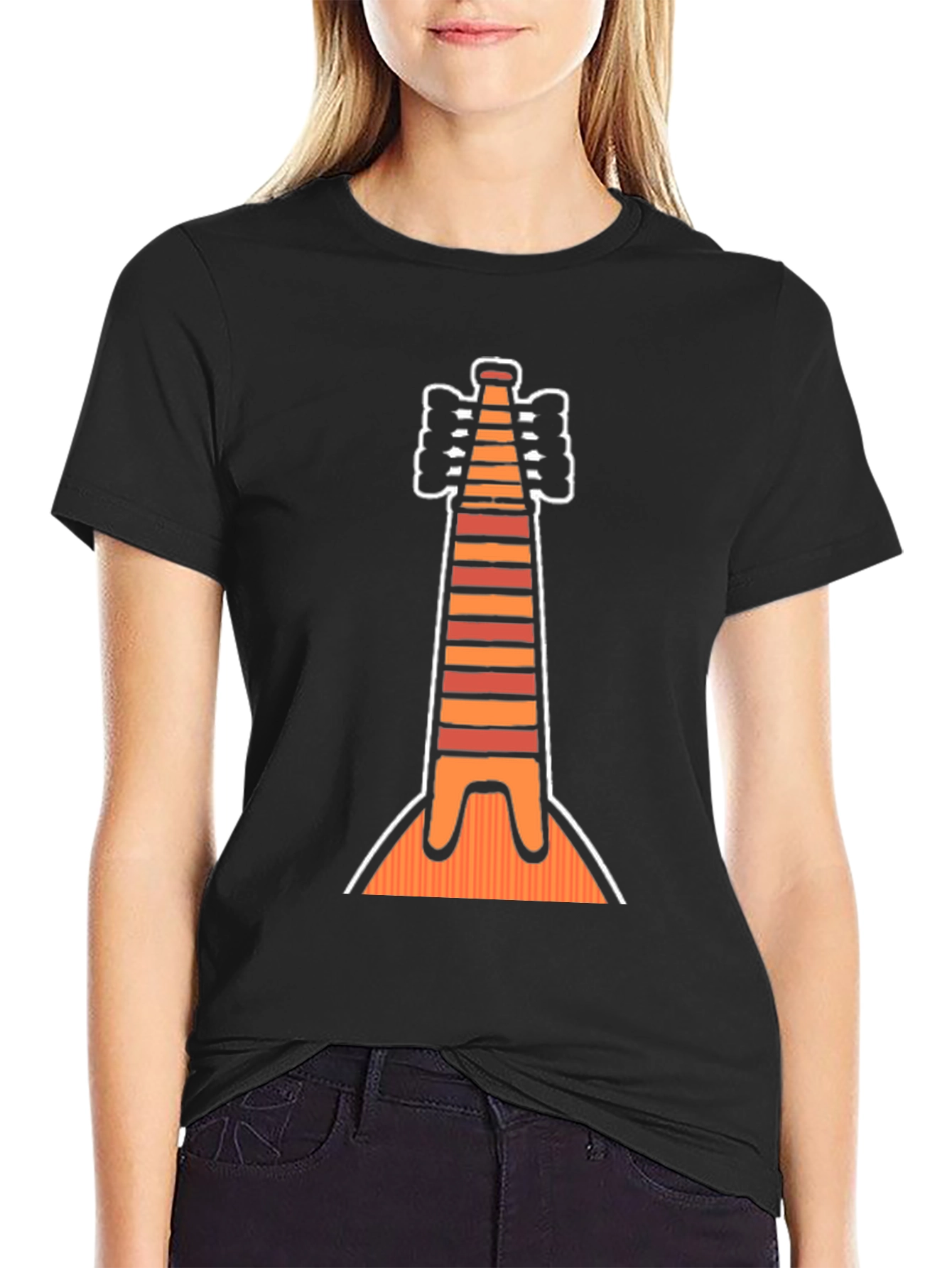 Striped Instrument Graphic Tee - Unique Musical Shirt