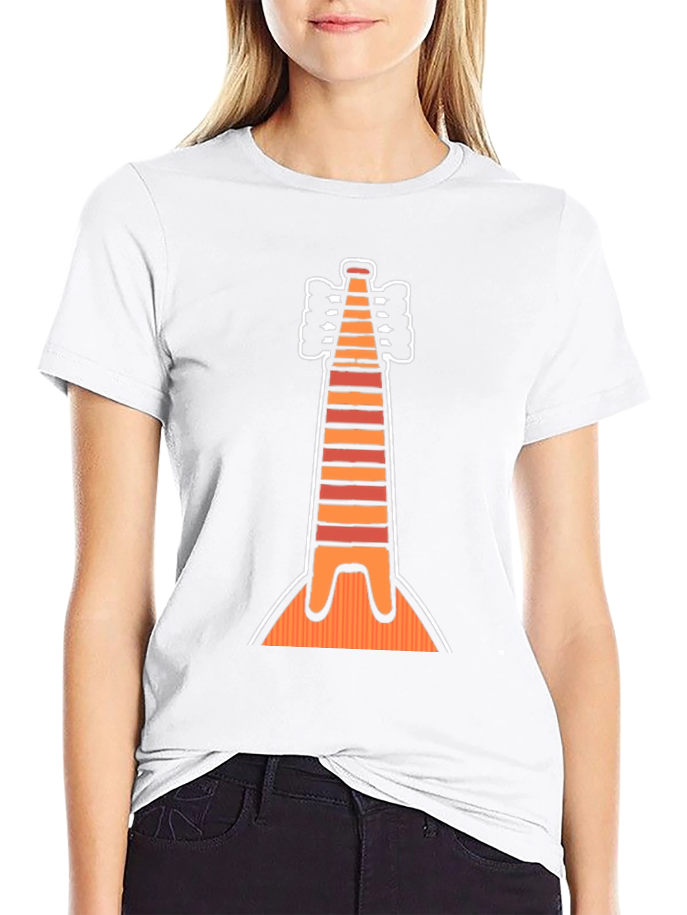 Striped Instrument Graphic Tee - Unique Musical Shirt